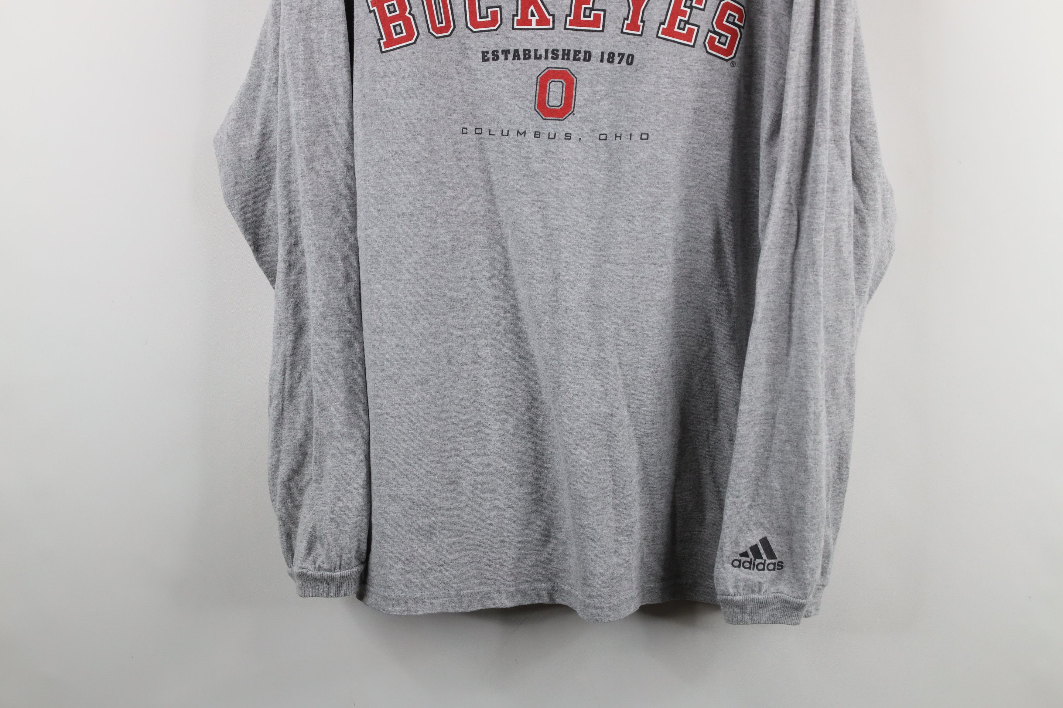 Adidas × Vintage Vintage 90s Adidas Ohio State University Long Sleeve T-Shirt Size US M / EU 48-50 / 2 - 3 Thumbnail