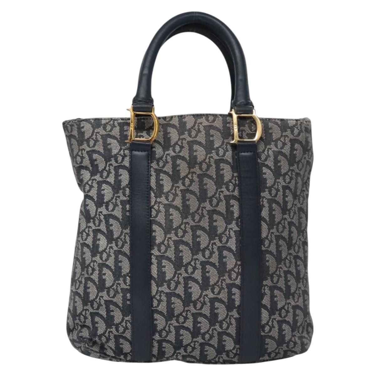 Dior DIOR Trotter Canvas Hand Bag Navy Gold Size ONE SIZE - 2 Thumbnail