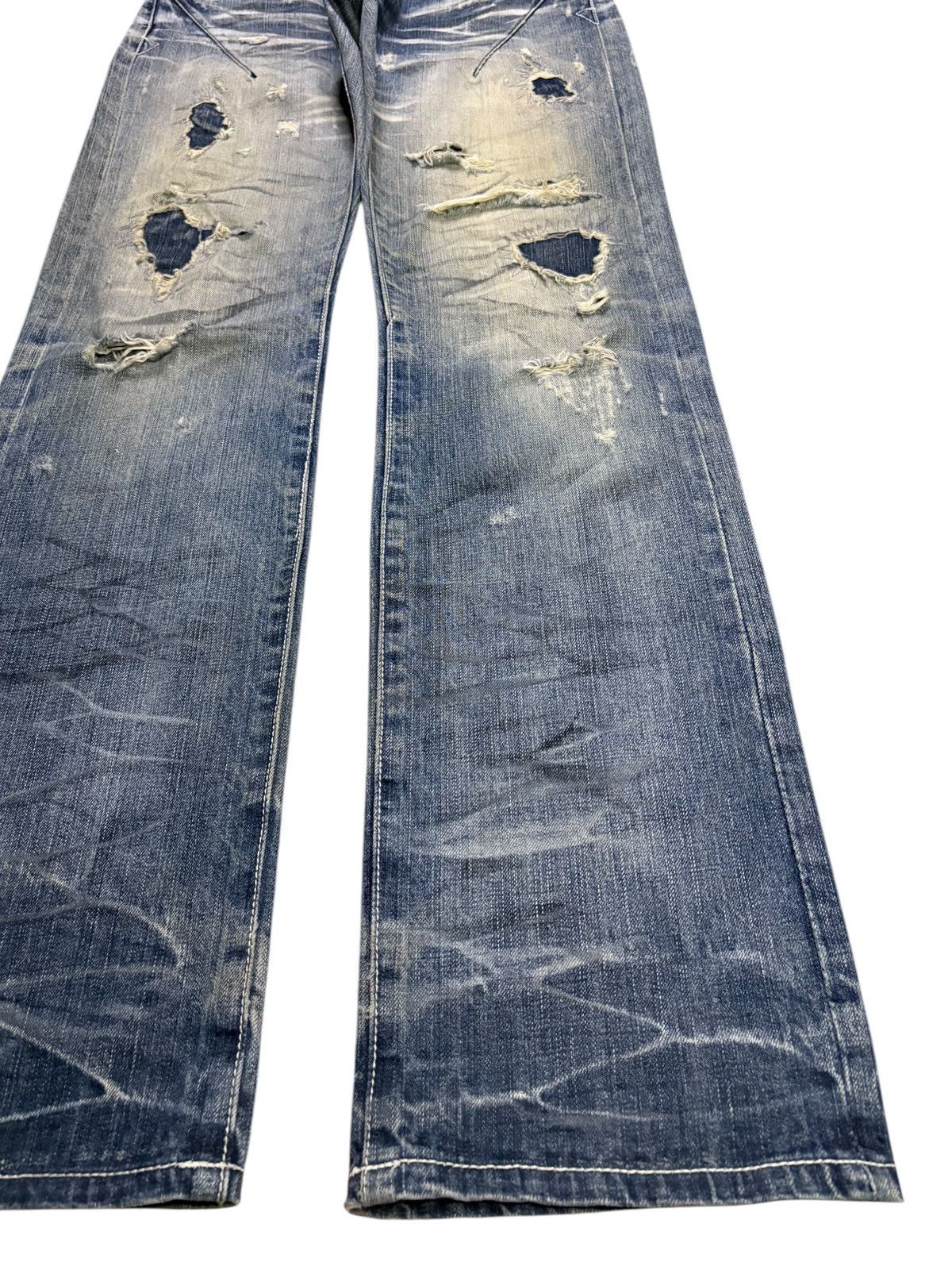semanticdesign Vintage Semantic Design Patchwork Mud Wash Baggy Jeans Size US 32 / EU 48 - 7 Thumbnail