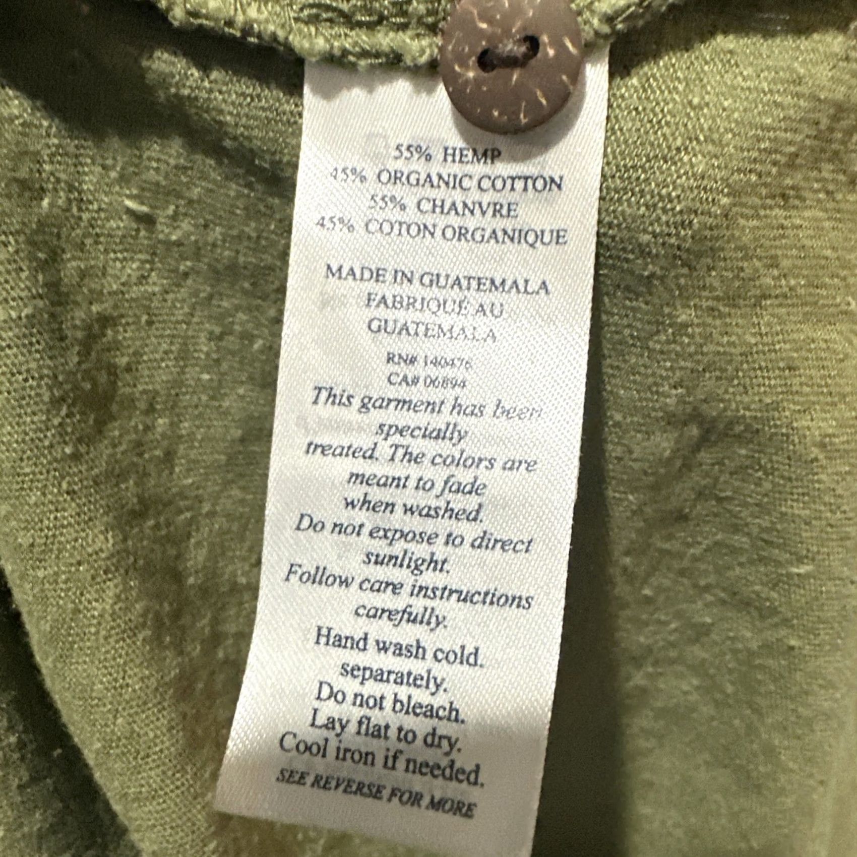 Faherty Faherty Dress Shirt Dress Sleeveless Hemp V-Neck Midi M Green Womens Size M / US 6-8 / IT 42-44 - 4 Thumbnail