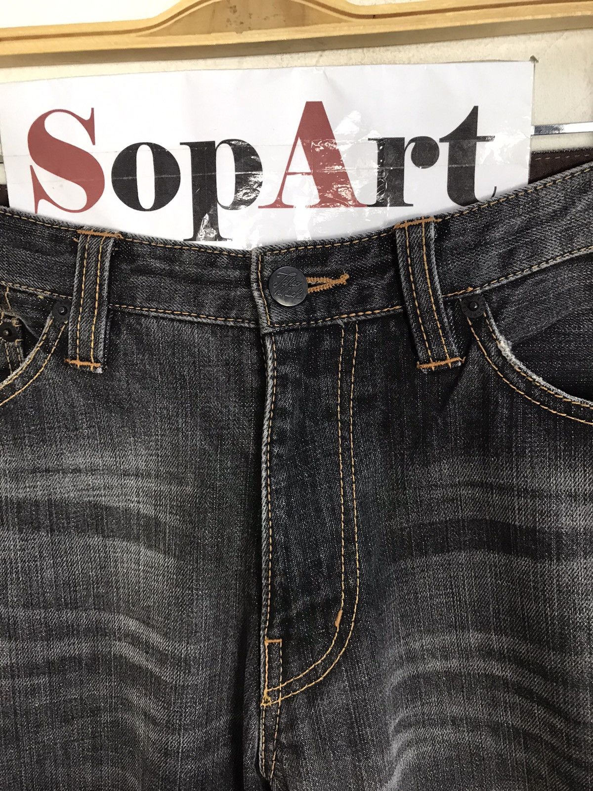 Japanese Brand × Takeo Kikuchi × Vintage Vintage Takeo Kikuchi Black Colour Design Denim Jeans Size US 34 / EU 50 - 7 Thumbnail