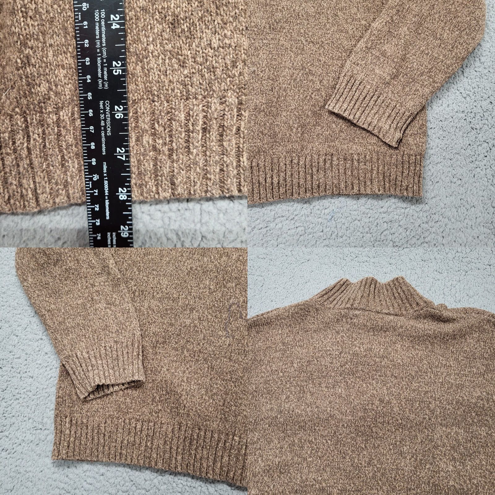 Lands' End VINTAGE Lands’ End 1/4 Button Sweater Men's XL/TG Pullover Heavy Cotton Brown Size US XL / EU 56 / 4 - 9 Thumbnail