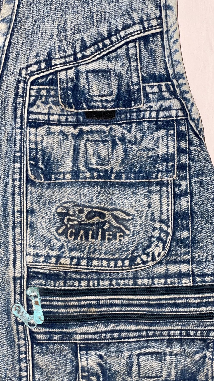 Vintage vintage Califf multi-pocket utility denim vest Size US L / EU 52-54 / 3 - 3 Thumbnail