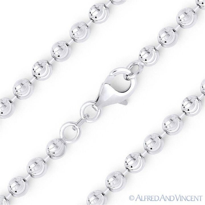 Other Moon-Cut Ball Bead Link Chain Bracelet .925 Sterling Silver Size ONE SIZE - 1 Thumbnail