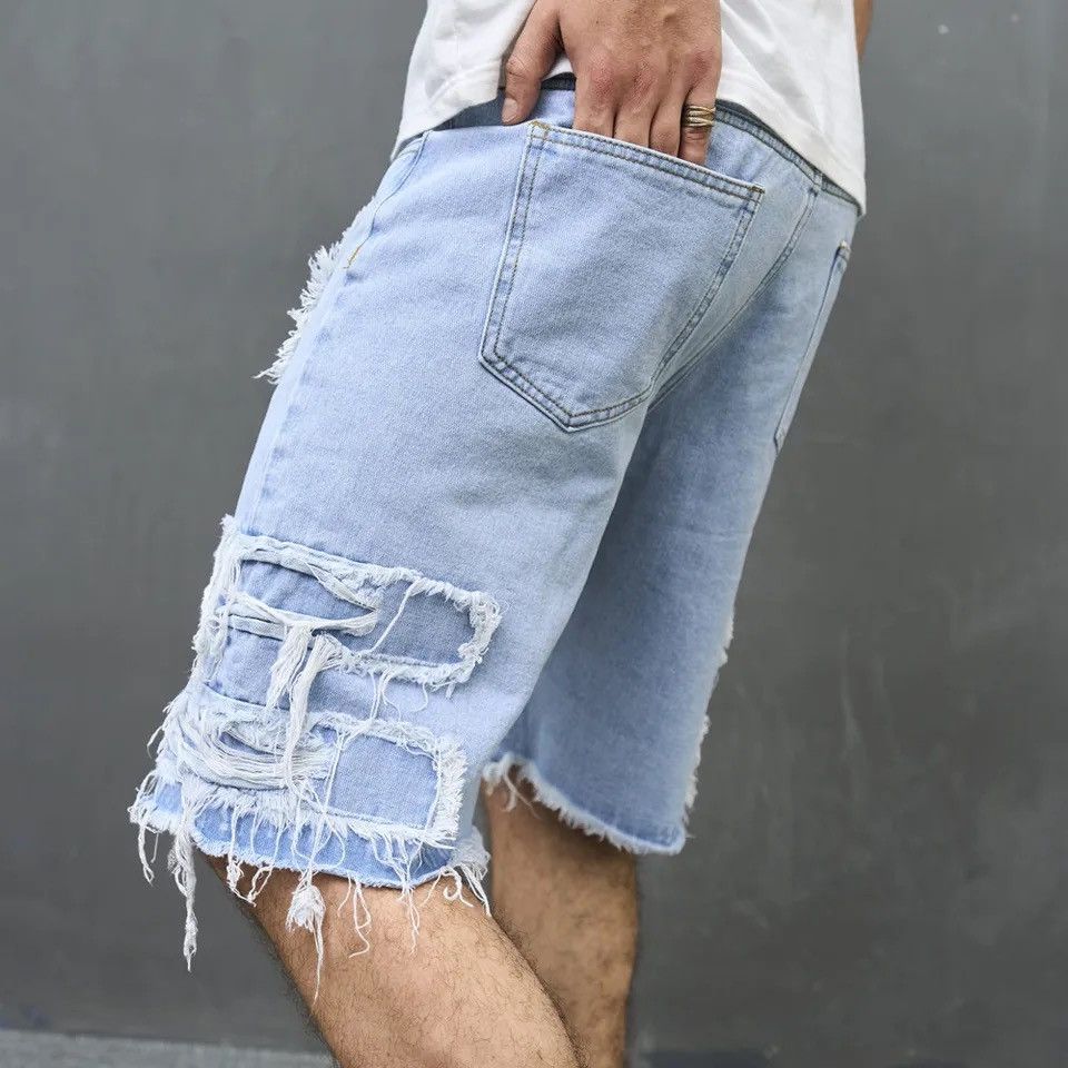 Japanese Brand High Street Ripped Jeans Shorts Size US 36 / EU 52 - 2 Thumbnail