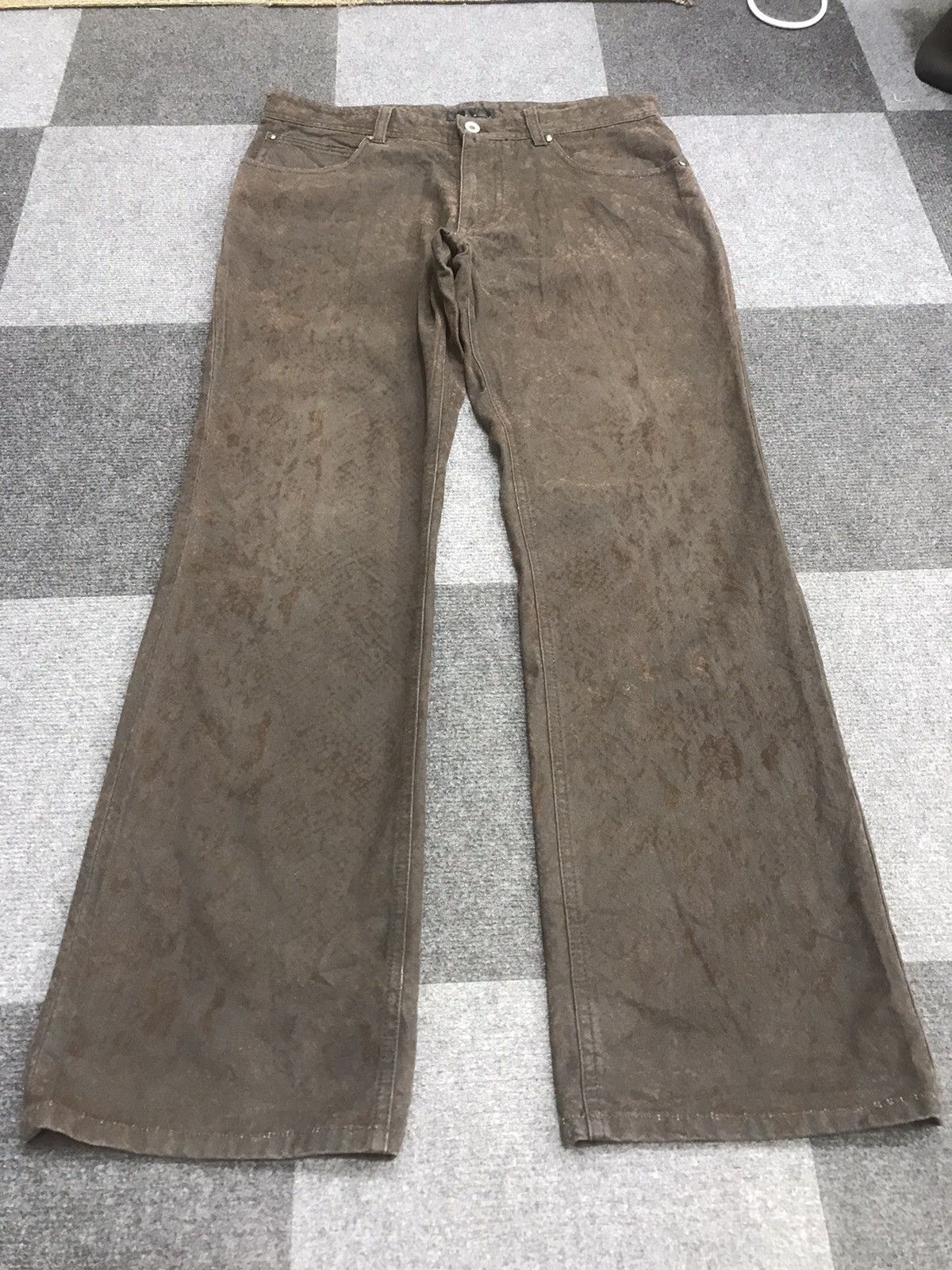 Japanese Brand Flare🔥Very Rare Snake Skin Velvet Style Flare Pant Size US 32 / EU 48 - 4 Thumbnail