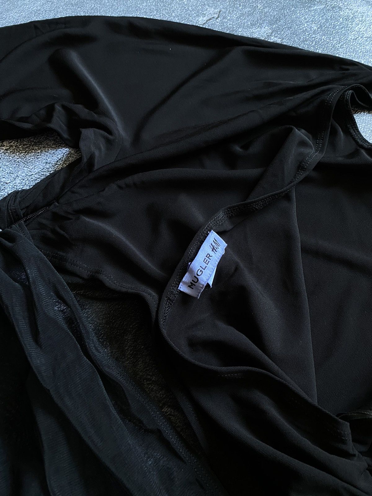 H&M × Mugler Mugler Hm Knot Detail Black One Shoulder Glove Mesh Dress Size M / US 6-8 / IT 42-44 - 10 Thumbnail