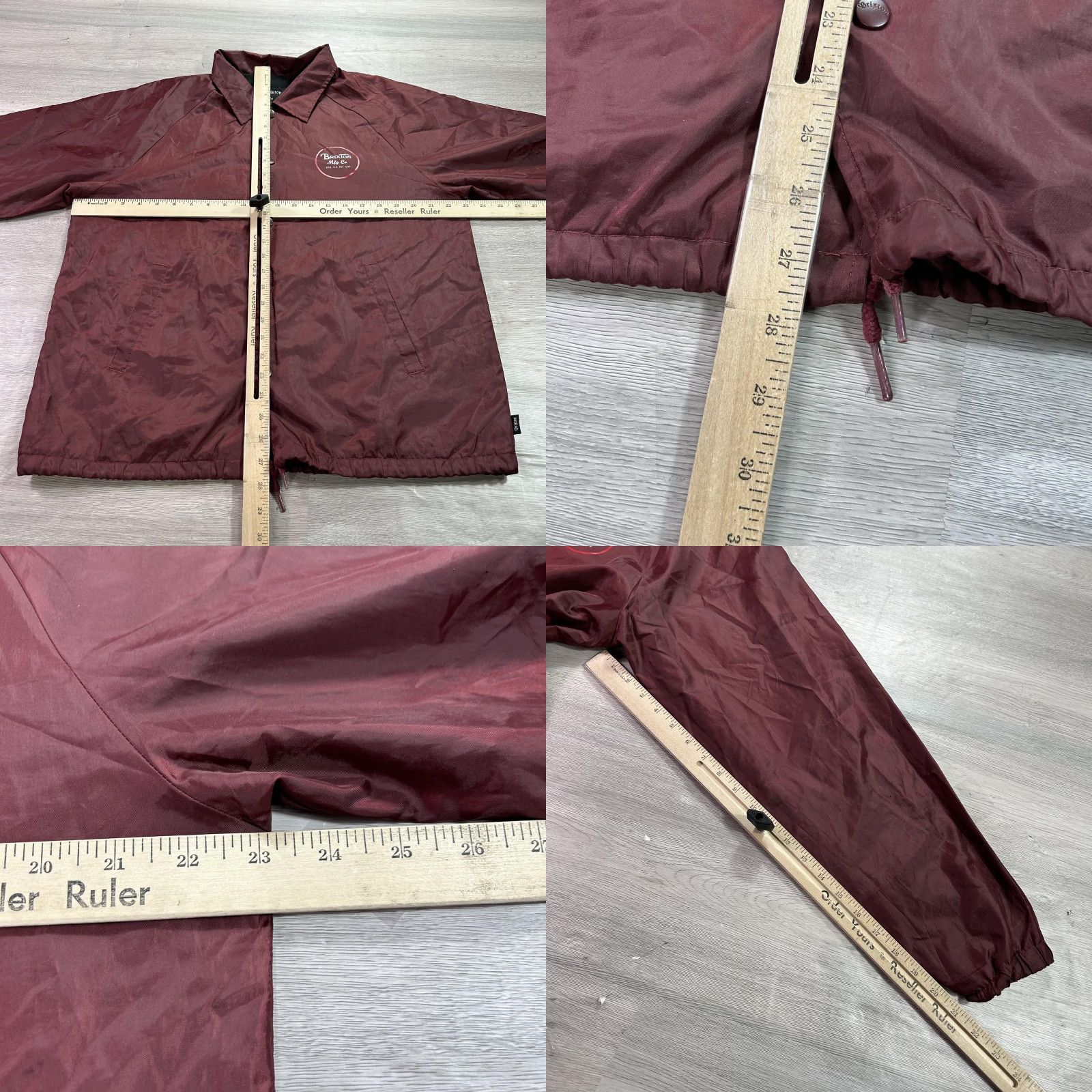 Brixton Brixton Jacket Mens Medium Maroon Coaches Windbreaker Back Logo Snap Front Size US M / EU 48-50 / 2 - 8 Thumbnail