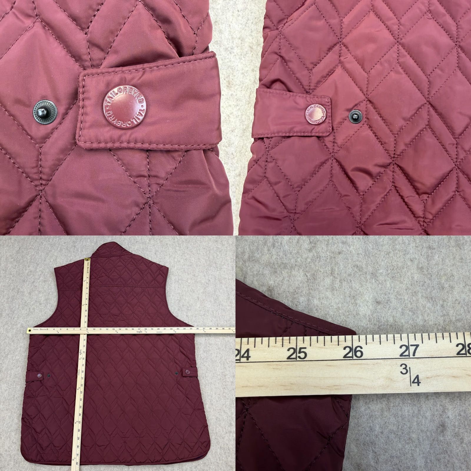 Tailorbyrd TailorByrd Vest Mens 2XLT Burgundy Red Quilted Zip Pockets Lined Flamingo Bird Size US XXL / EU 58 / 5 - 9 Thumbnail