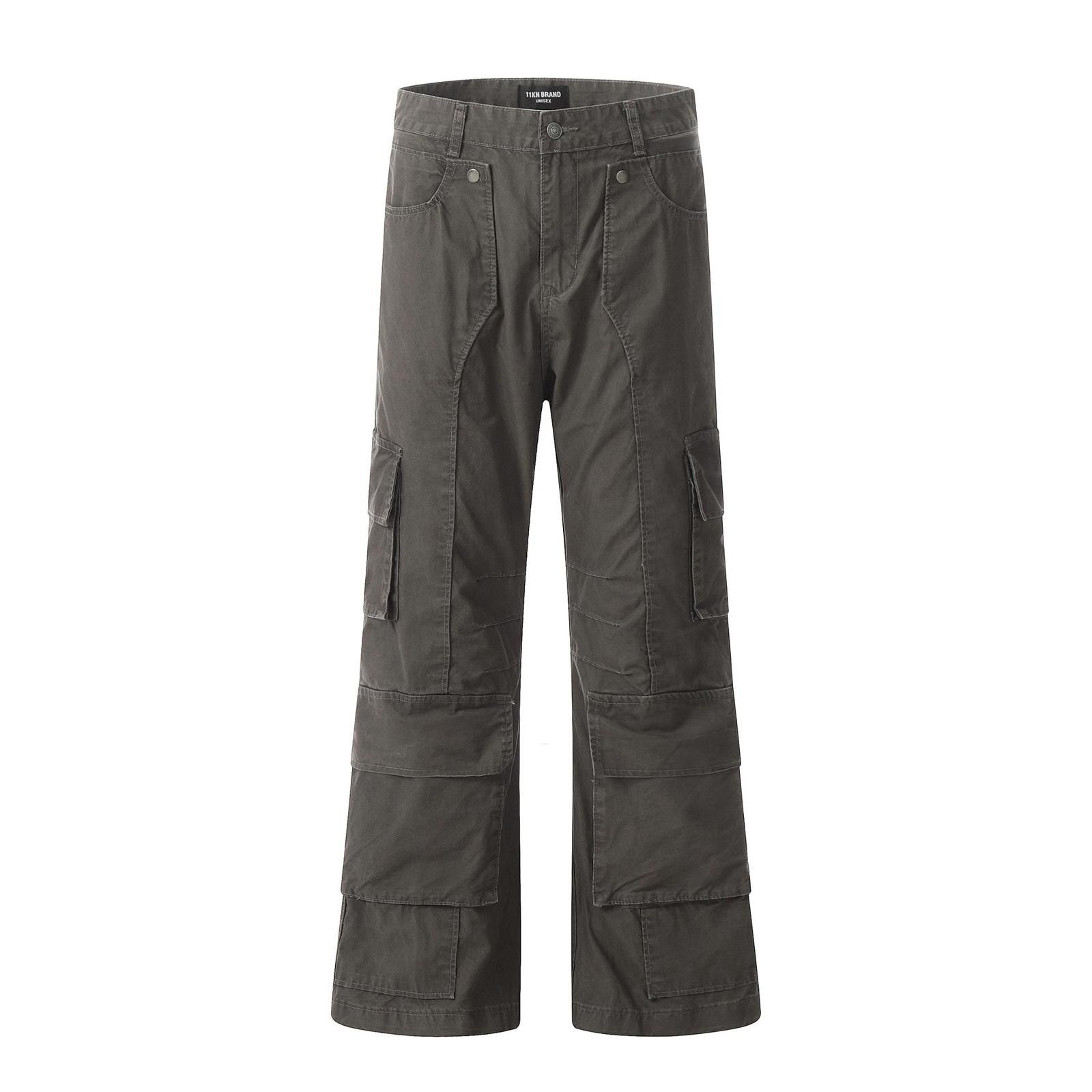 Japanese Brand Khaki Loose Fit Cargo Pants, Multi-Pocket Workwear Pants Size US 32 / EU 48 - 6 Thumbnail