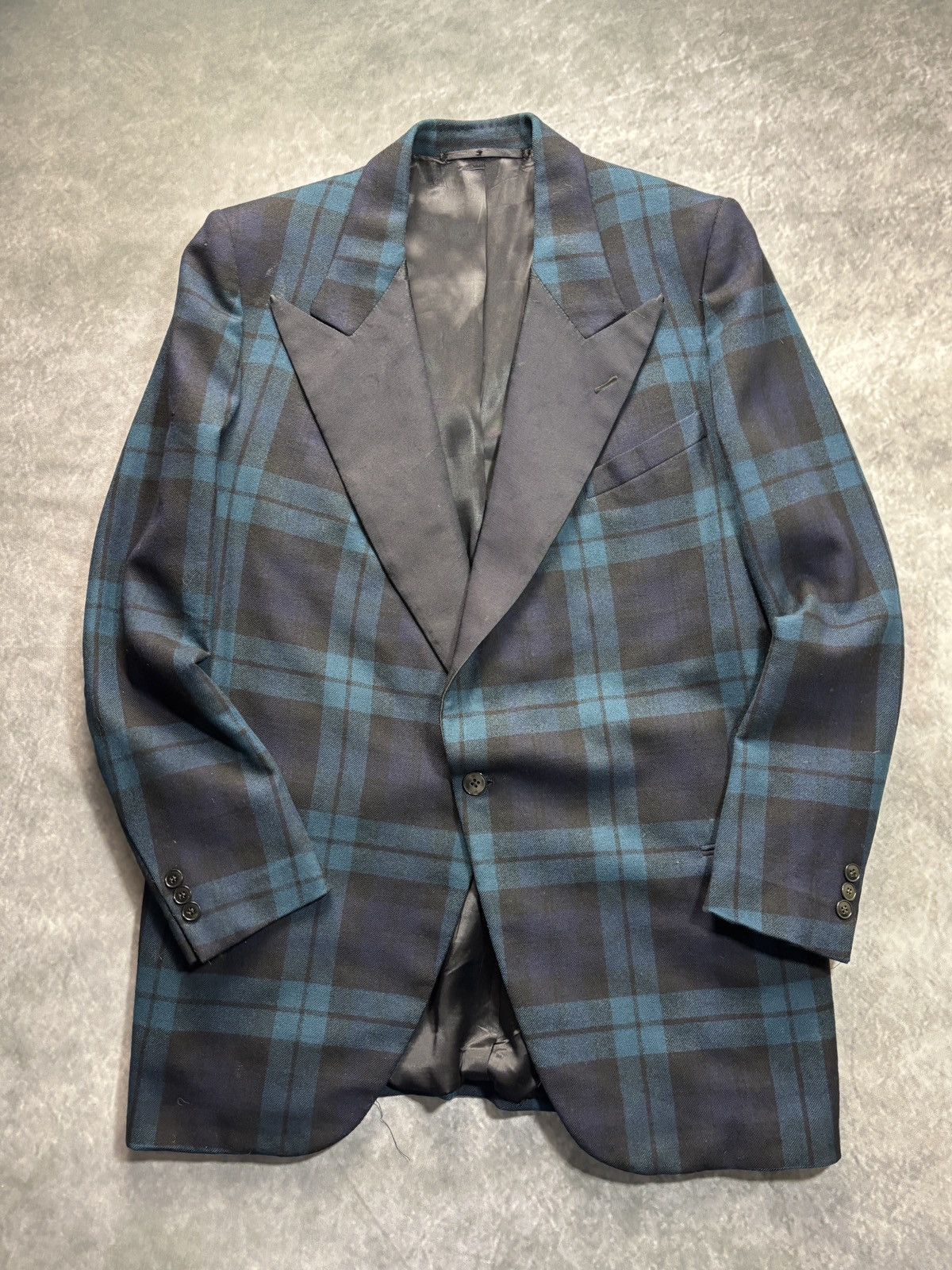Vintage 1950s Plaid Blazer True Vintage Suit Jacket Wool 1940s Green Size 40R - 13 Thumbnail