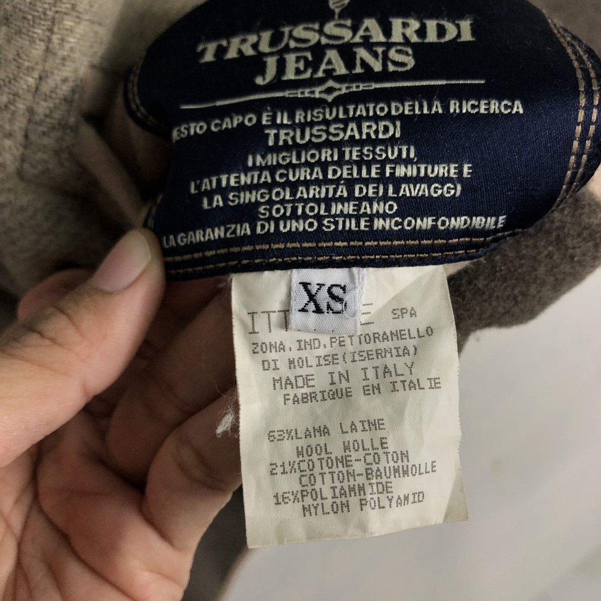 Vintage 📌Vintage Wool Chore Jacket Reversible Trussardi Jeans Size US XS / EU 42 / 0 - 21 Thumbnail