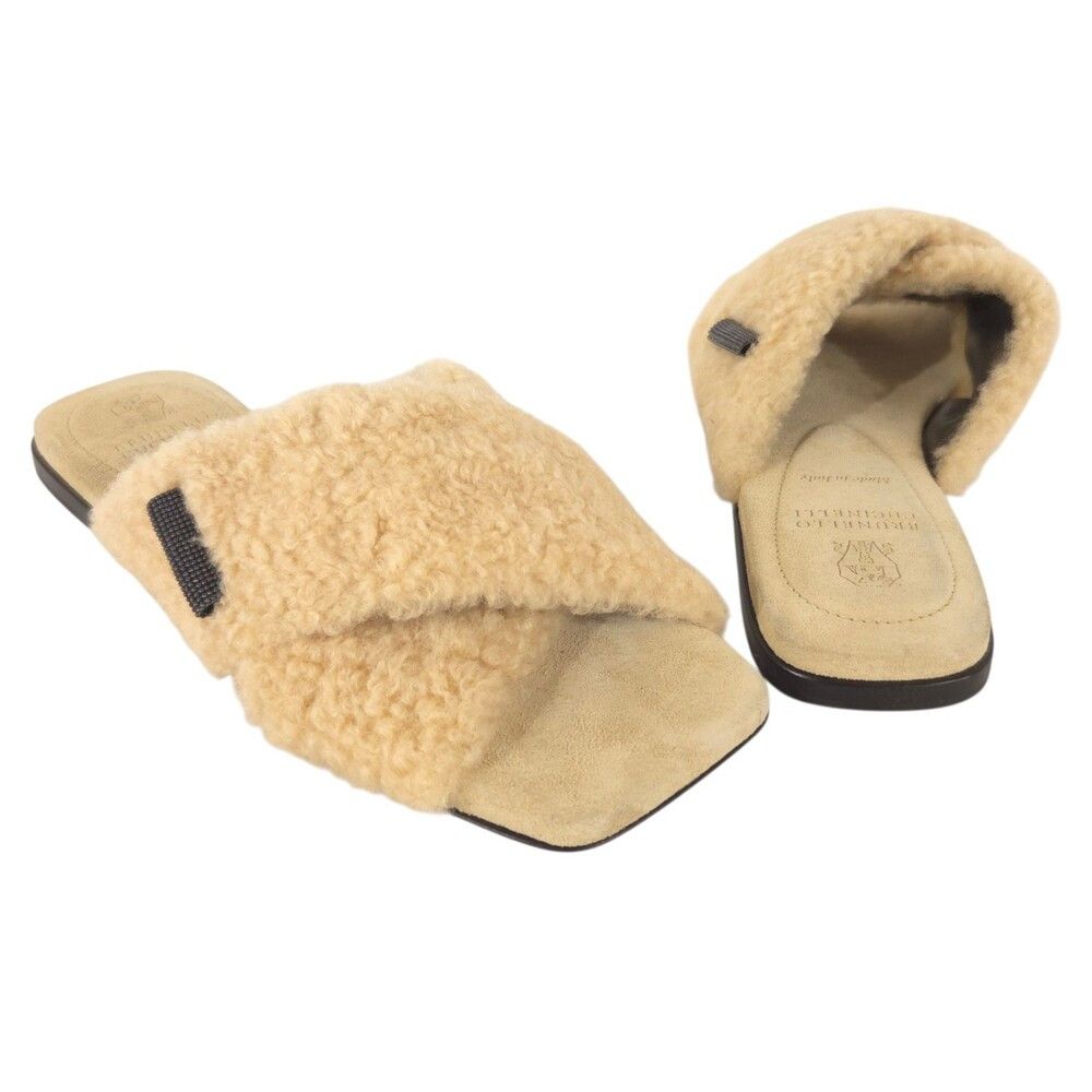 Brunello Cucinelli Brunello Cucinelli Monili Shearling Slide Sandals US 5 EU 35 Size US 5 / IT 35 - 1 Thumbnail