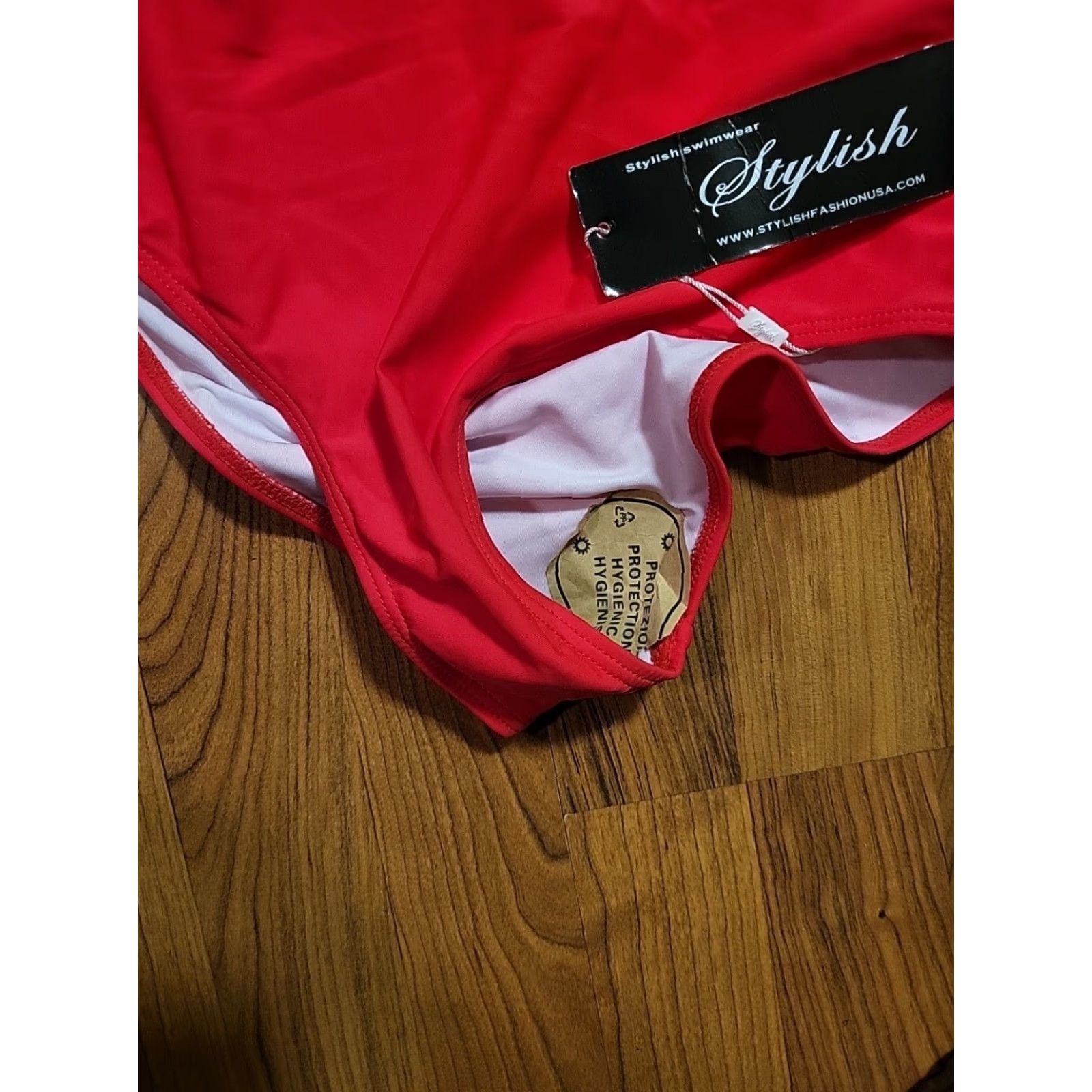 Vintage Stylish One Piece Swimsuit Women S Pink Red Skin Tone Nylon Spandex 82% 18% Beachwear Size ONE SIZE - 2 Thumbnail