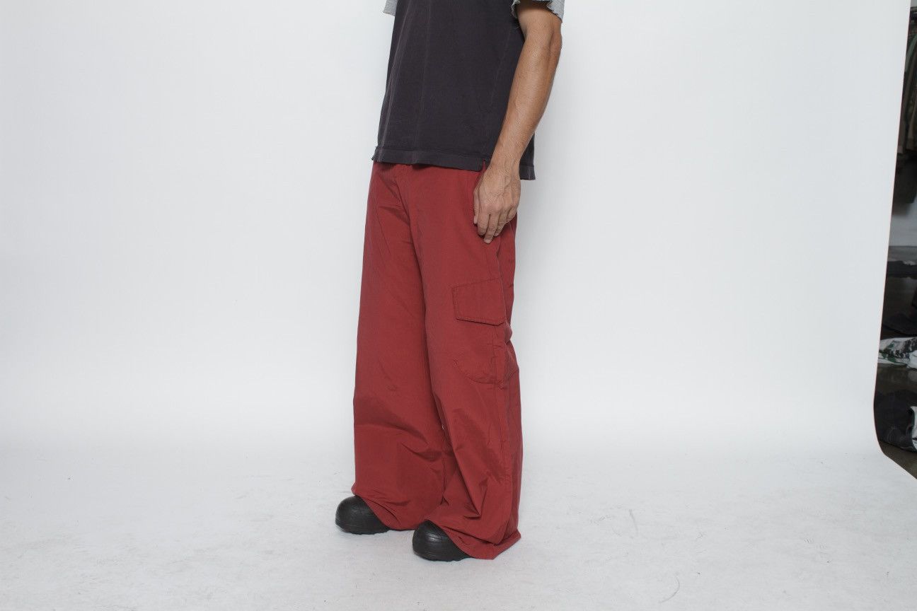 Vintage RED WIDE LEG CARGO POCKET PANTS BY PASH Size US 34 / EU 50 - 3 Thumbnail