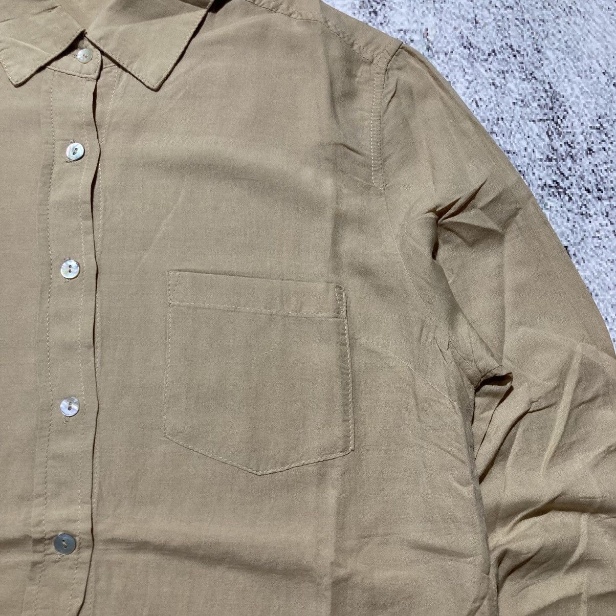 Japanese Brand 2000s GOA Soft Light Weight Shirt Button Up Beige Lgb Size US M / EU 48-50 / 2 - 5 Thumbnail