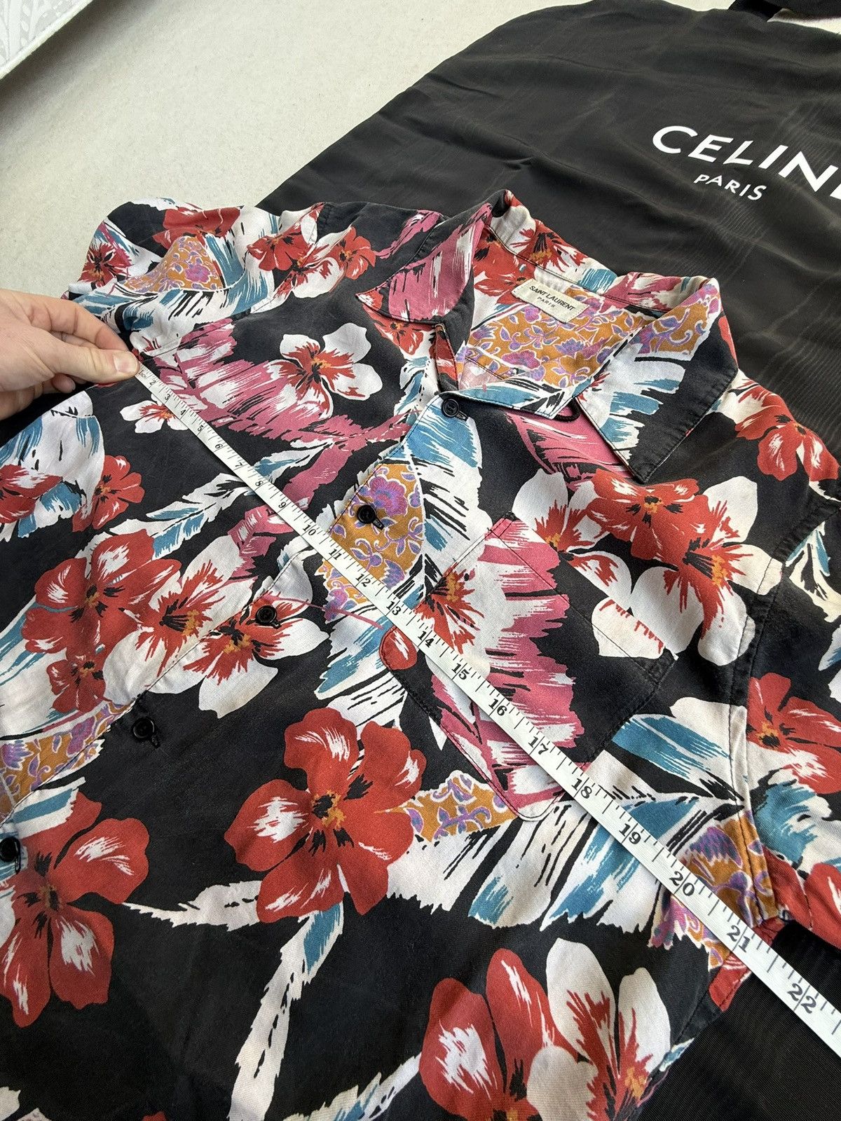 Saint Laurent Paris SS21 Saint Laurent Beckham Hawaiian shirt sample grail palm Size US S / EU 44-46 / 1 - 8 Thumbnail