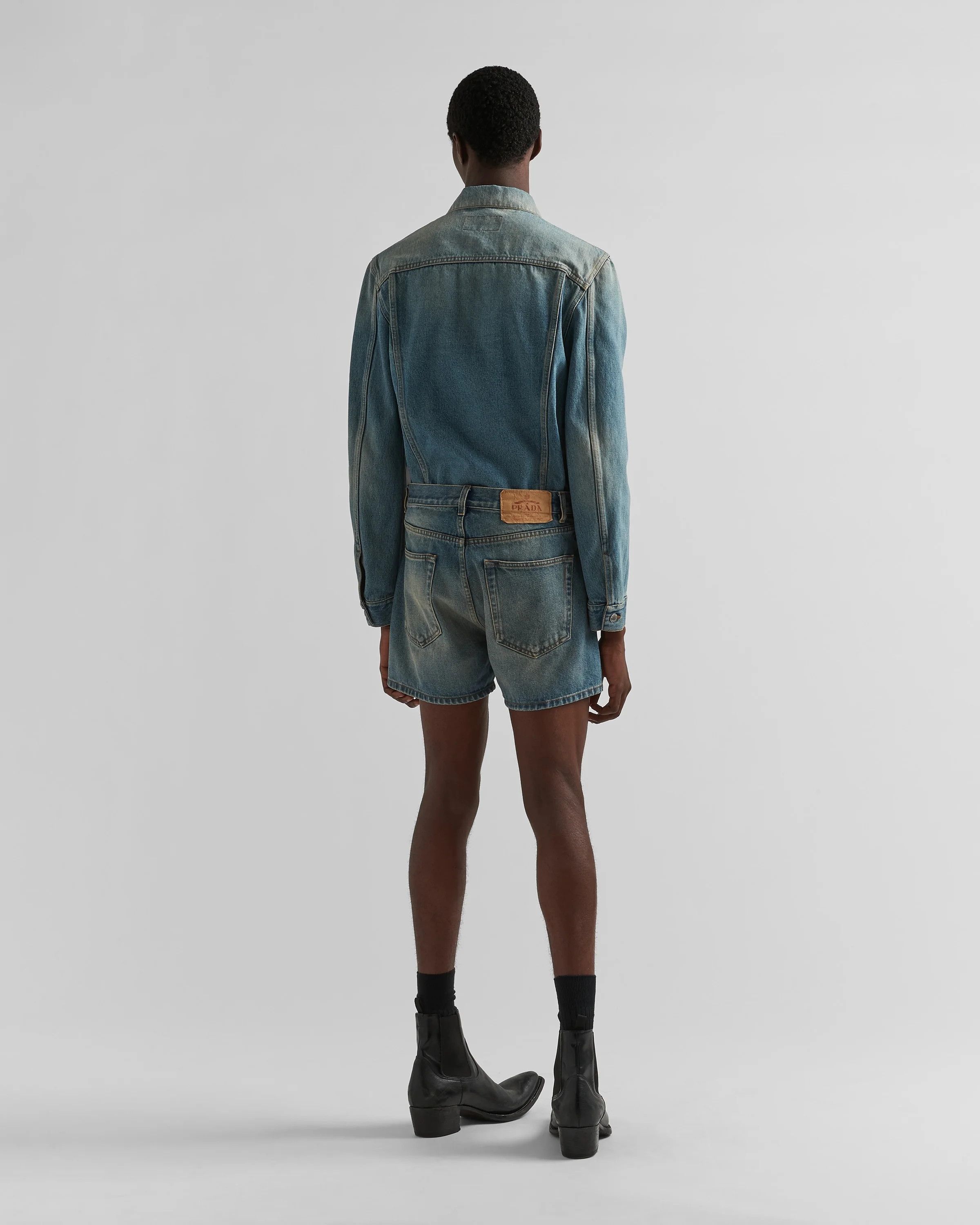 Prada o1mt1gz0226 Denim Blouson Jacket in Light Blue Size US M / EU 48-50 / 2 - 4 Thumbnail