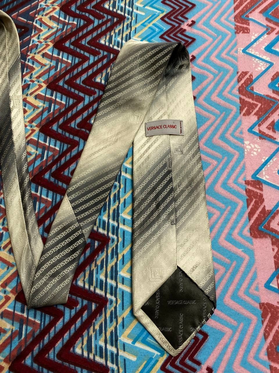 Versace Versace Tie Men`s Pointed Print Vintage Casual Size ONE SIZE - 6 Thumbnail