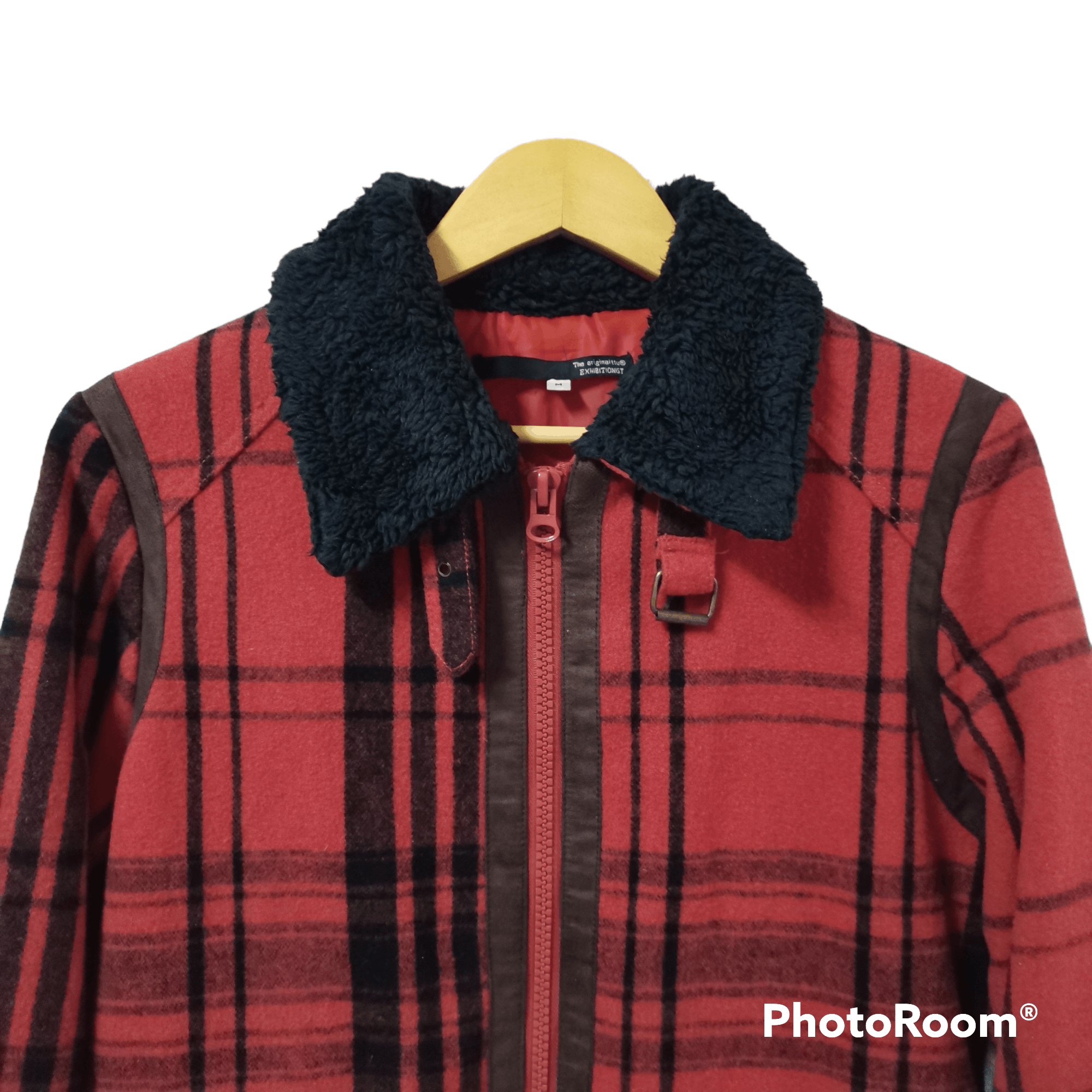 Japanese Brand × Vintage Vintage Exhibitionist Red Tartan Shearling Jacket Size US M / EU 48-50 / 2 - 3 Thumbnail