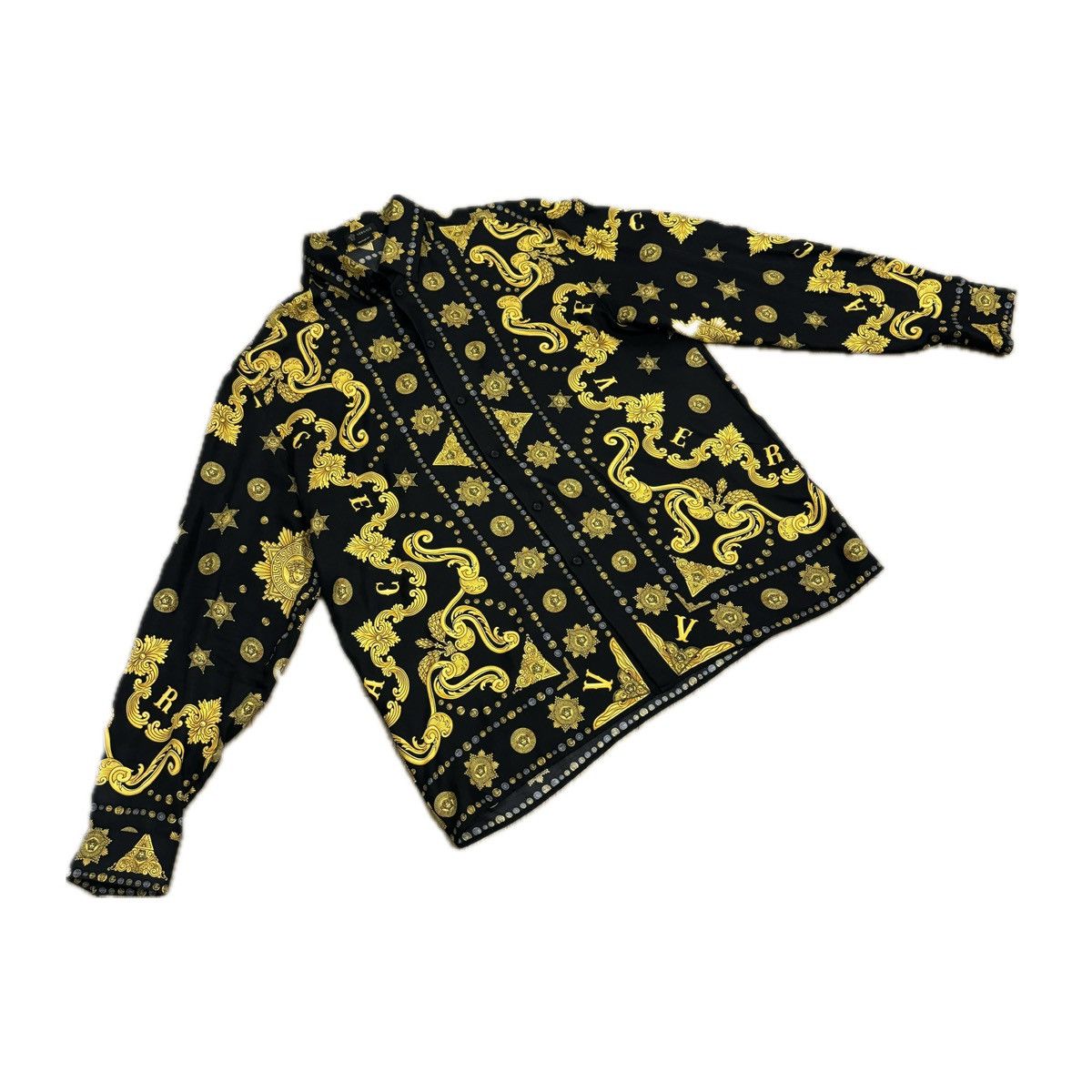 image of Versace Baroque Print Shirt in Black, Men's (Size XL)