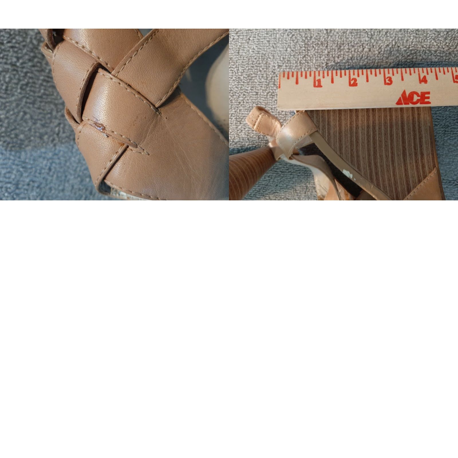 Vintage MRKT Wedge Heel 4" beige Size 7 Women's Platform Open Toe Ankle Strap Casual Charlotte Russe Shoe"} Size US 7 / IT 37 - 8 Thumbnail