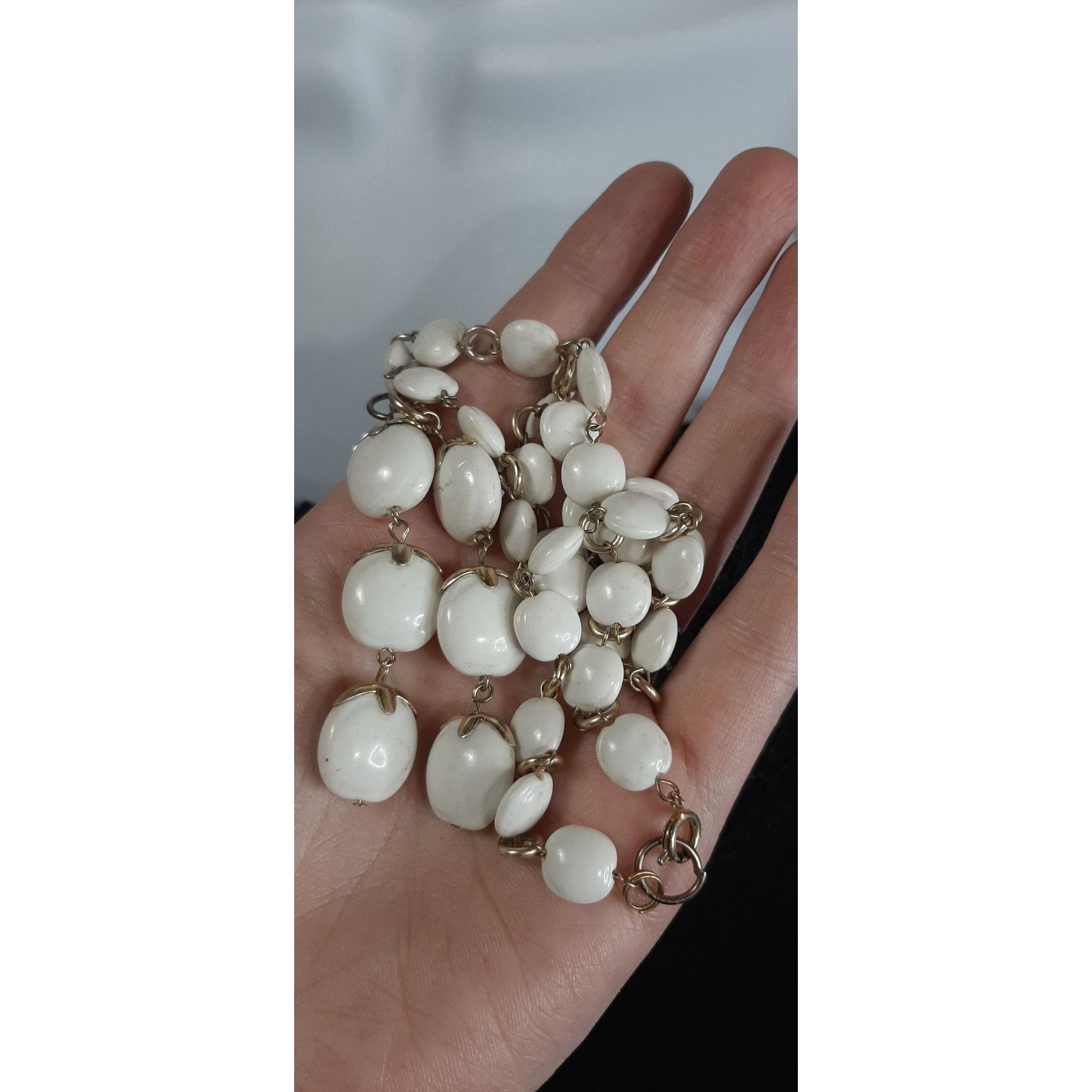 Other White Seed Beaded Necklace With Tassel And Silver Tone Accen Size ONE SIZE - 3 Thumbnail