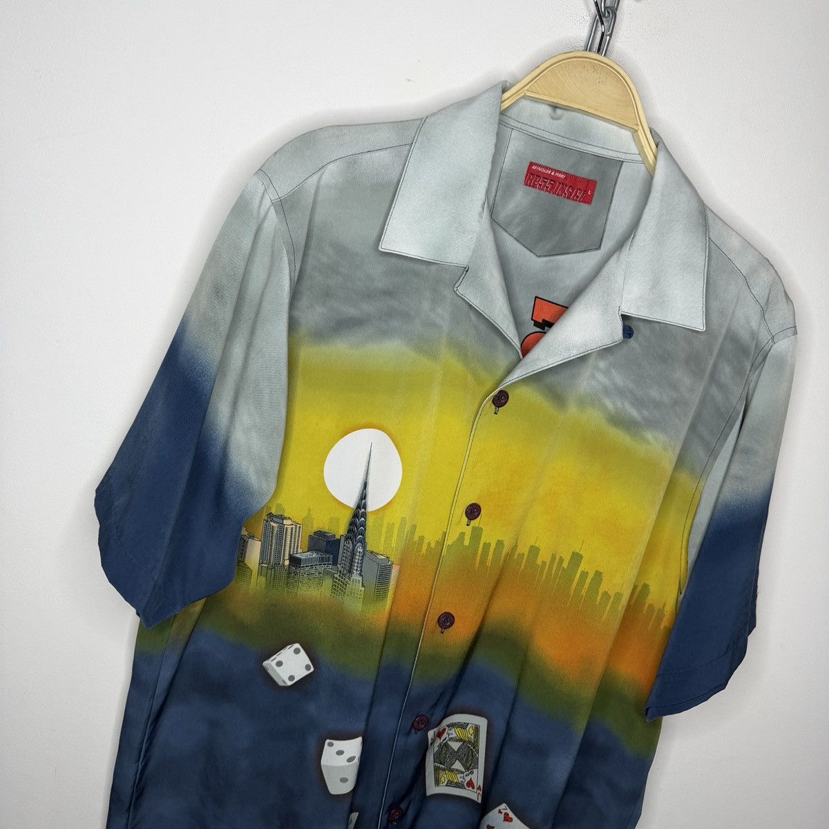 Vintage Y2K VTG FERUGINI HUSTLER LUCKY WAYS PRINT GAMBLING SHIRT Size US L / EU 52-54 / 3 - 4 Thumbnail