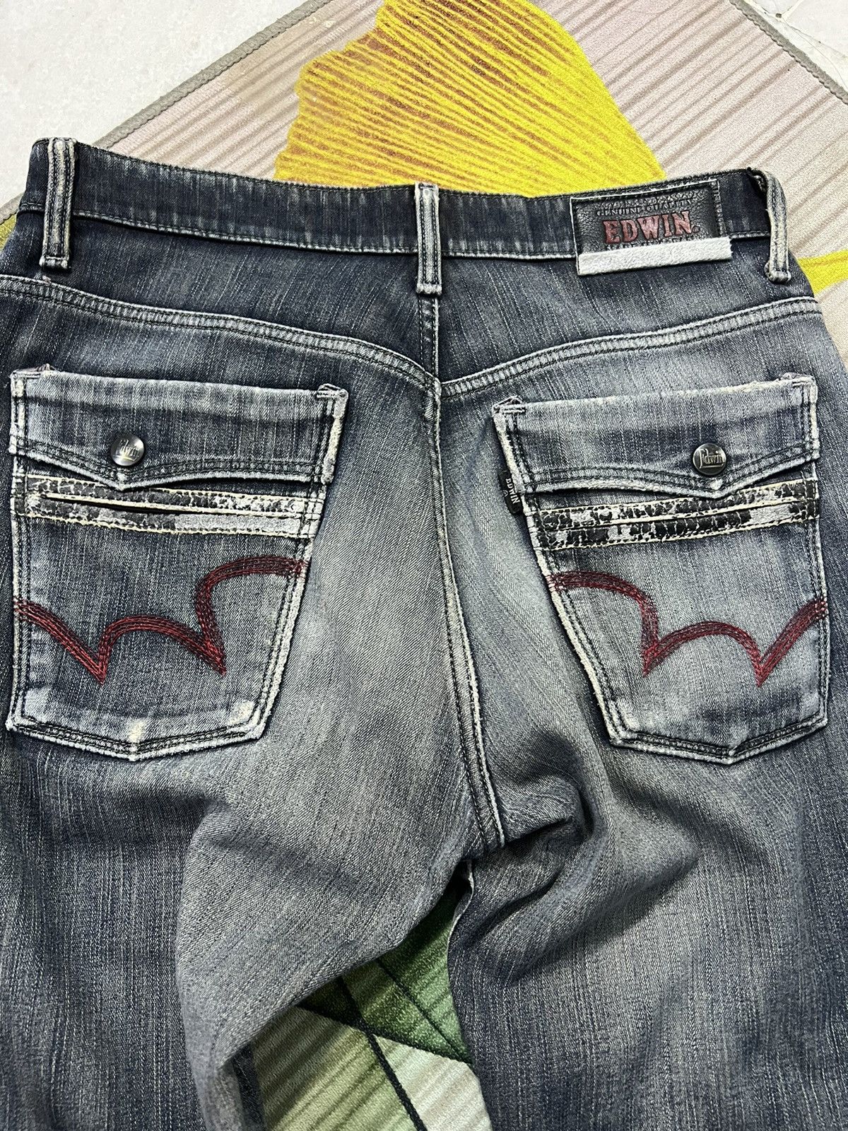Edwin × Japanese Brand EDWIN WILD FIRE FADED BLACK DISTRESSED JEANS Size US 31 - 11 Thumbnail