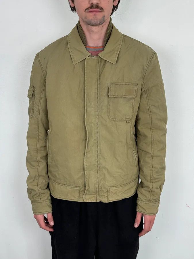 Moschino 2000s Moschino Khaki Bomber Jacket Nylon Cargo Pocket Size US L / EU 52-54 / 3 - 1 Thumbnail