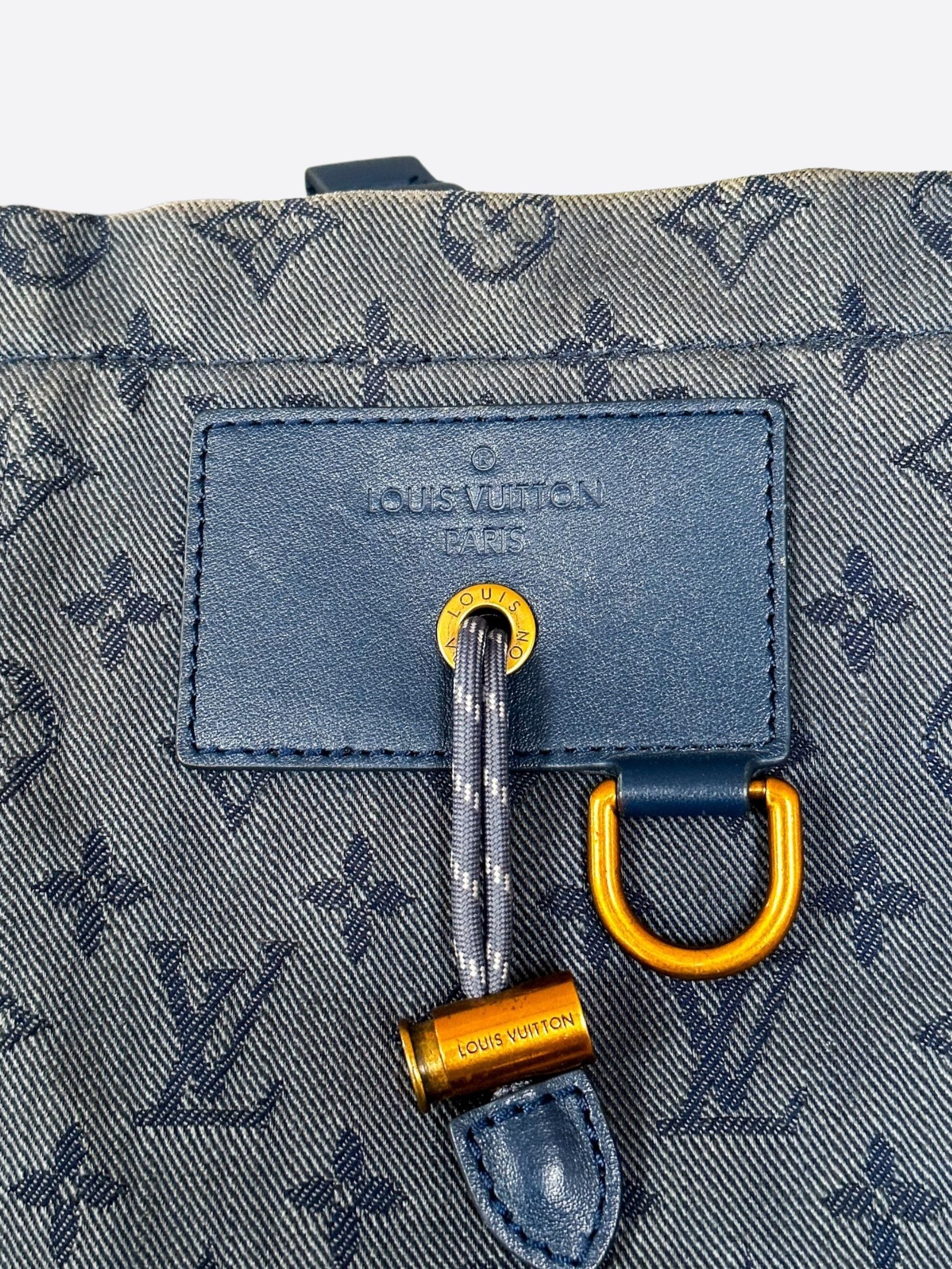 Louis Vuitton Louis Vuitton Blue Denim Monogram Chalk Backpack Size ONE SIZE - 6 Thumbnail