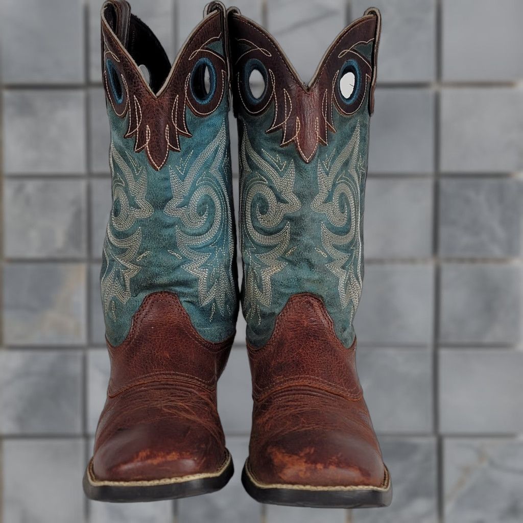 Durango Durango® Saddle Western Boots Women's 9.5 M Brown/Teal Drd0135 Size US 8 / IT 38 - 1 Thumbnail