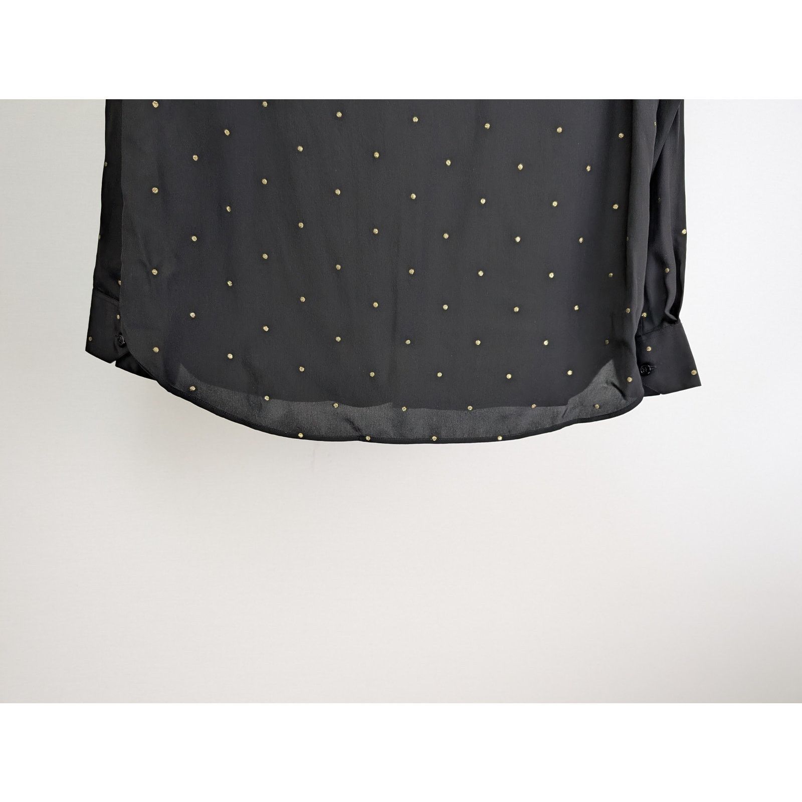 Saint Laurent Paris o1rshd1 Black with Gold Dots Button up Shirt in Black Size US M / EU 48-50 / 2 - 13 Thumbnail