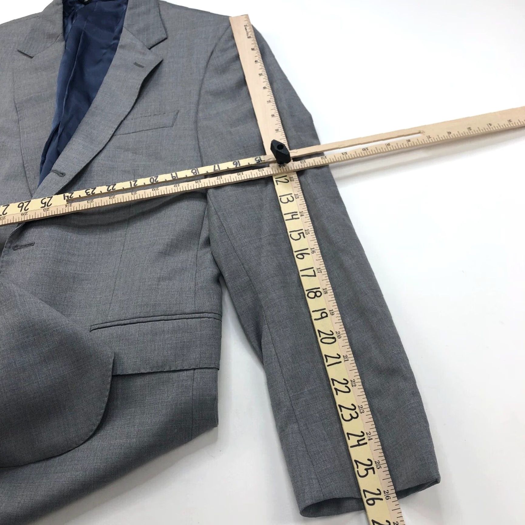 Vintage Coppley Suit Jacket Gray 100% Wool 2 PC Regular 40 Size 38R - 7 Thumbnail