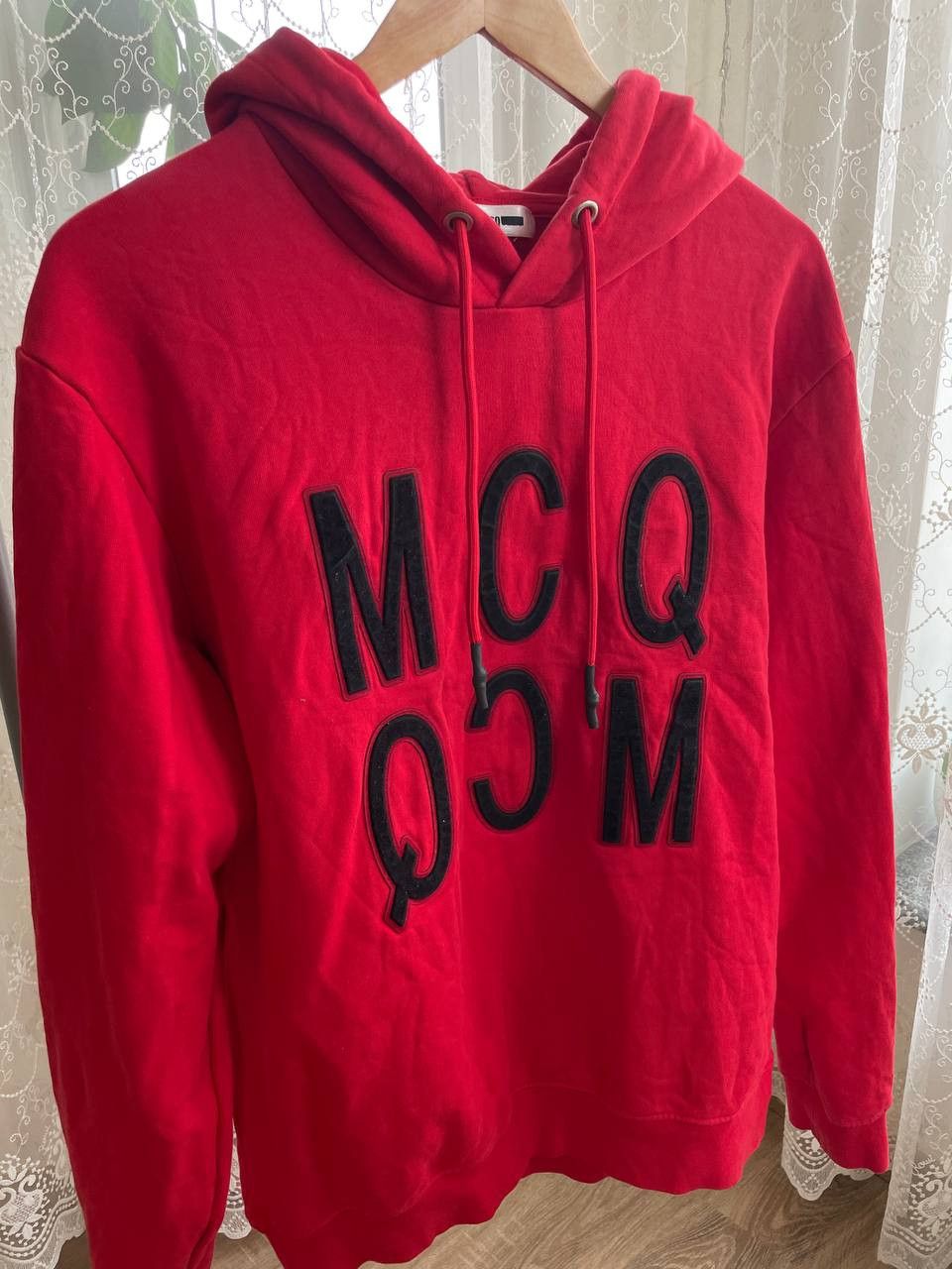 Alexander McQueen × MCQ McQ Alexander McQueen Velvet Logo Hoodie L Sweatshirt Size US XL / EU 56 / 4 - 3 Thumbnail