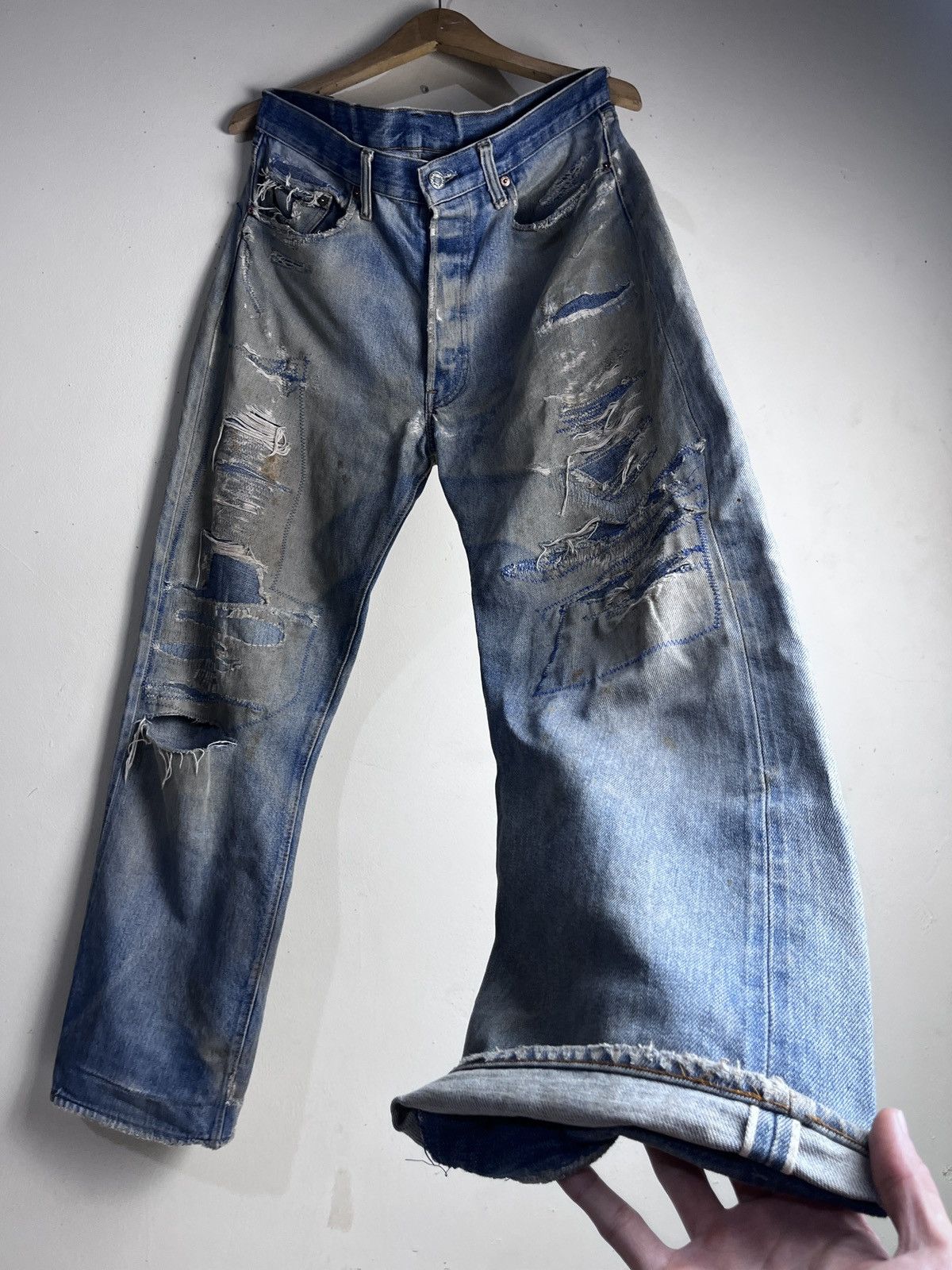 Levi's RARE LEVIS 66 501 SELVEDGE DISTRESSED 60/70s Size US 34 / EU 50 - 2 Thumbnail