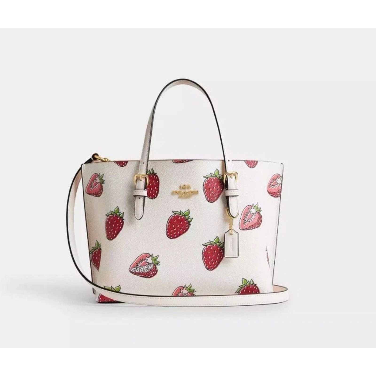 Coach NWT Coach Mollie Tote Bag 25 Strawberry Pink CAL66 Shoulder Size ONE SIZE - 6 Thumbnail