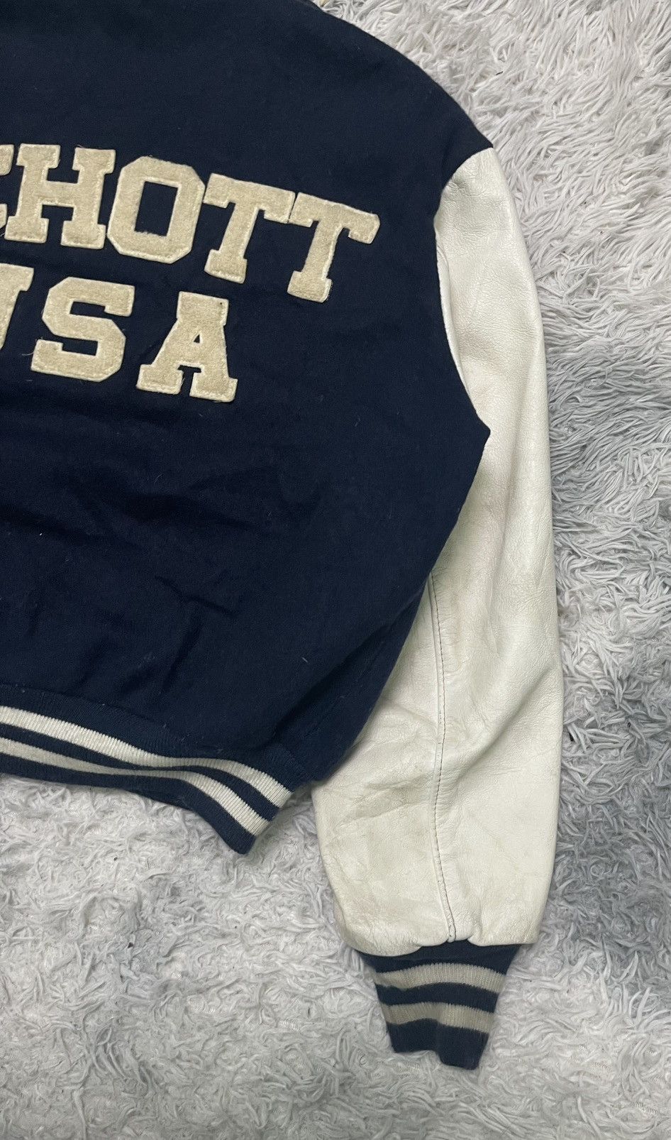 Schott 90s SCHOTT N.Y.C VARSITY JACKET SPELL OUT ON BACK RARE Size US L / EU 52-54 / 3 - 17 Thumbnail