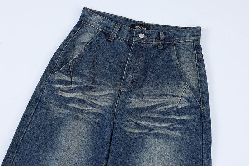 Jean American retro street style washed denim jeans for men Size US 32 / EU 48 - 3 Thumbnail