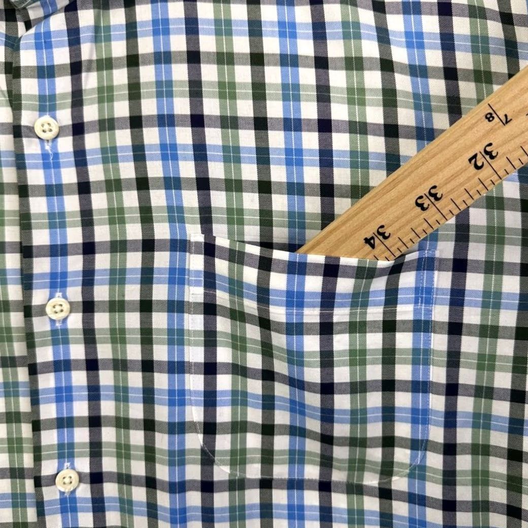 Peter Millar Peter Millar Button Up Shirt Mens XL Green Blue Plaid Cotton Long Sleeve Pocket Shirt Size US XL / EU 56 / 4 - 6 Thumbnail