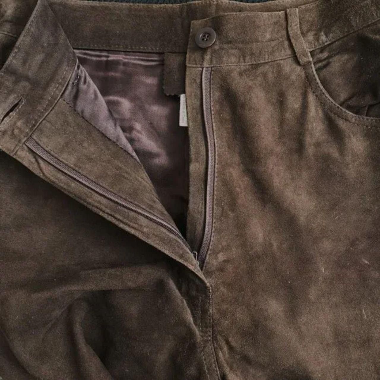 Vintage VINTAGE Brown Goat Suede Pants Size 26" / US 2 / IT 38 - 6 Thumbnail