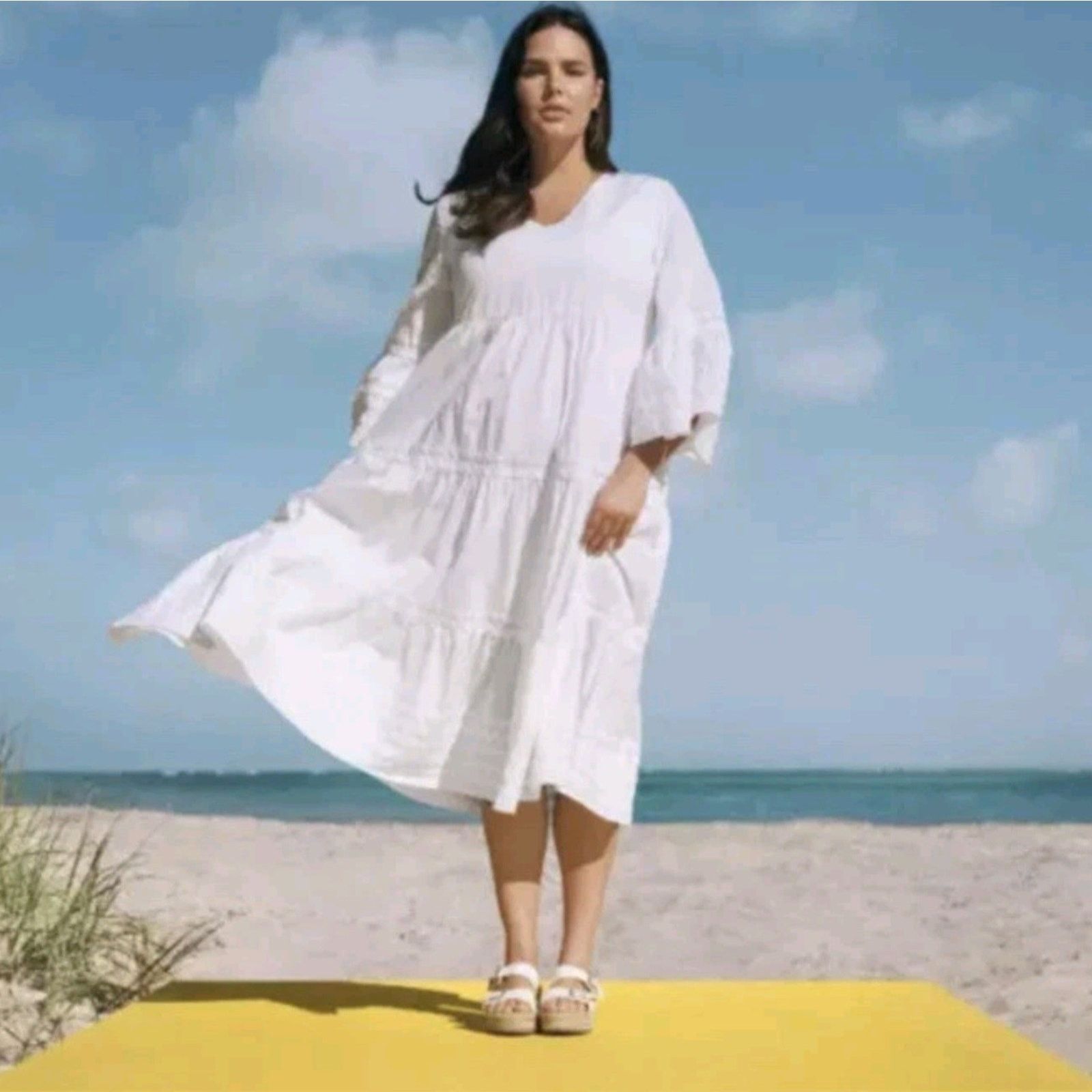 Lisa Marie Fernandez Minimalist Ric Rac Bohemian White Dress