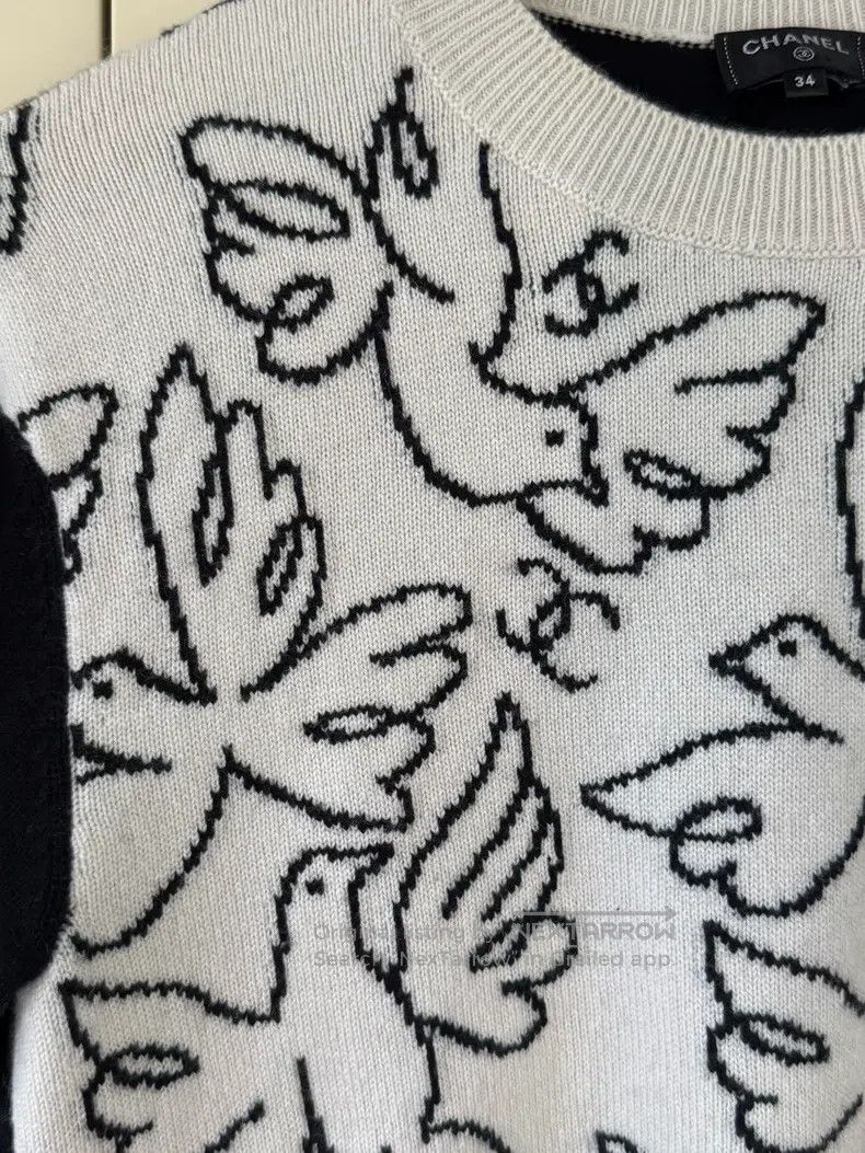 Other Chanel Black and white peace dove knitted sweater Size XXS / US 00 / IT 34 - 3 Thumbnail