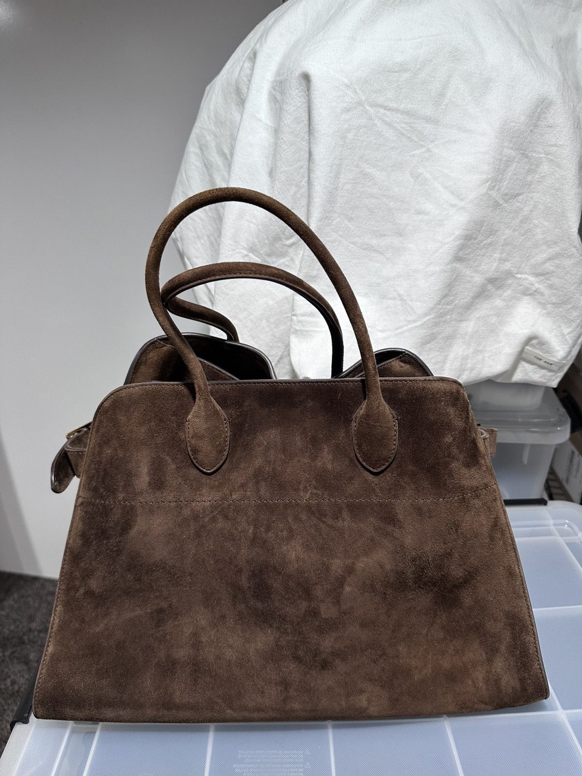The Row The Row Soft Margaux 15 Brown Suede Leather Top Handle Bag Size ONE SIZE - 21 Thumbnail