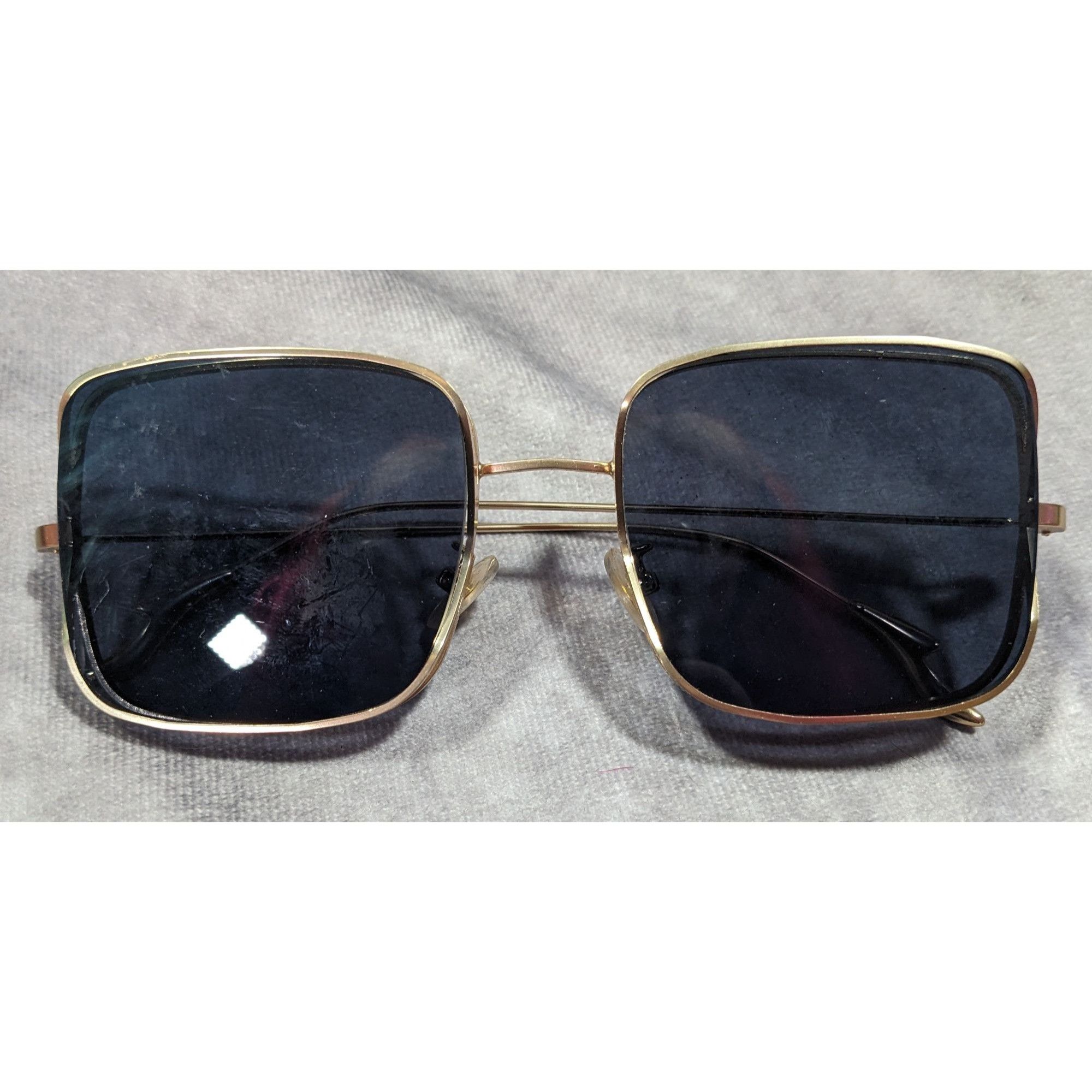 Other Unique Retro Double Lens Frame Gold Tone Square Sunglasses Size ONE SIZE - 2 Thumbnail