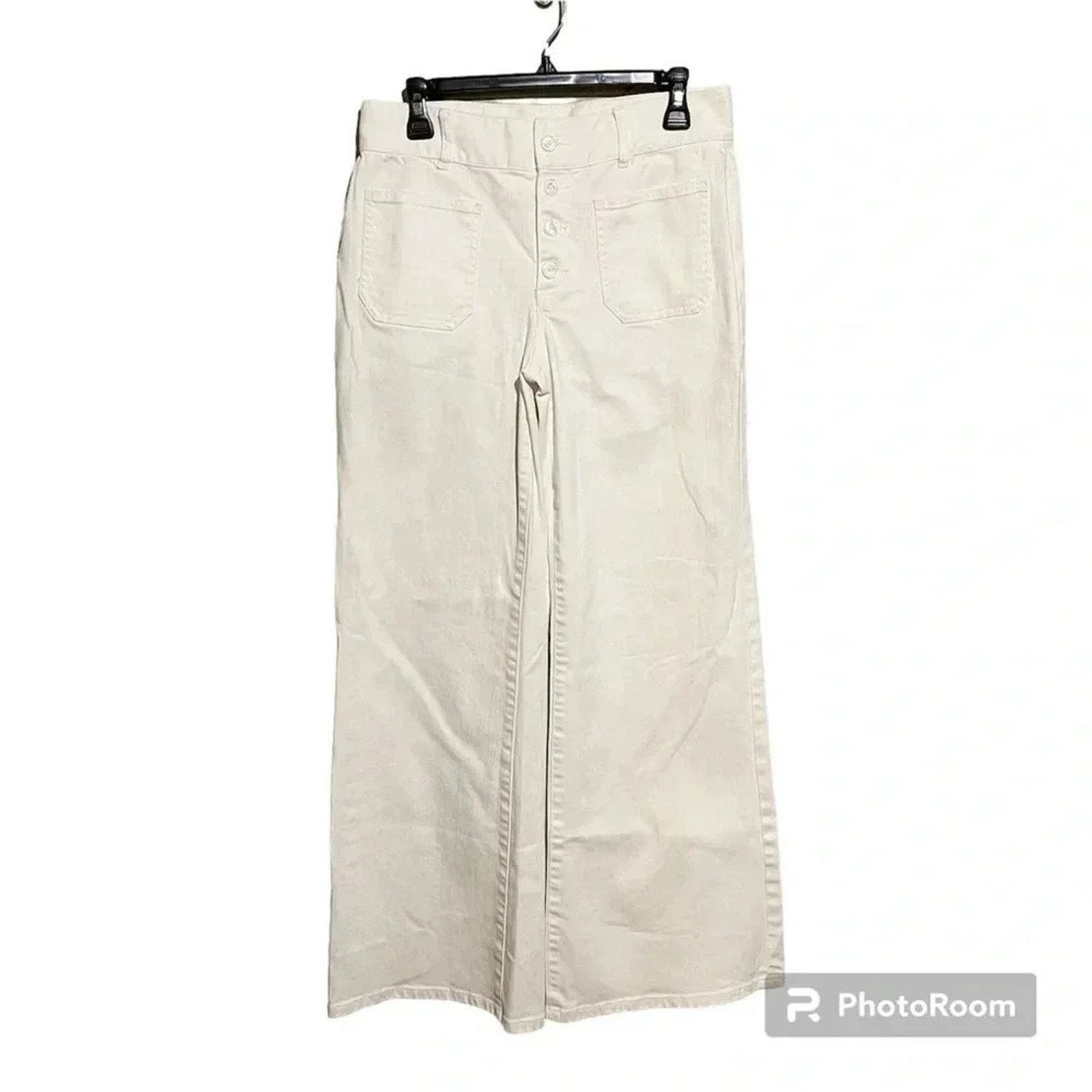Lauren Ralph Lauren Ralph Lauren White Wide Leg Jeans Sz 8 High Waisted Size 30" / US 8 / IT 44 - 1 Thumbnail