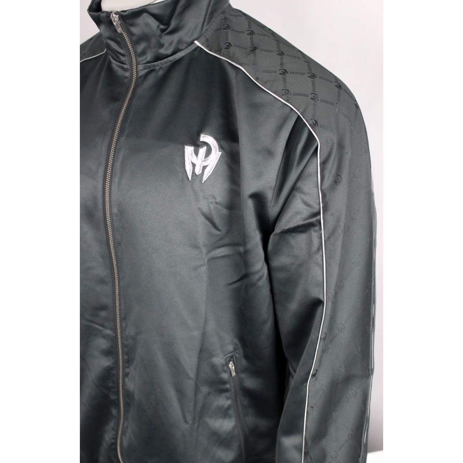 Adidas Adidas Men's Mahomes Satin Track Jacket L Large Team Dark Gray JN5733 Size US L / EU 52-54 / 3 - 4 Thumbnail