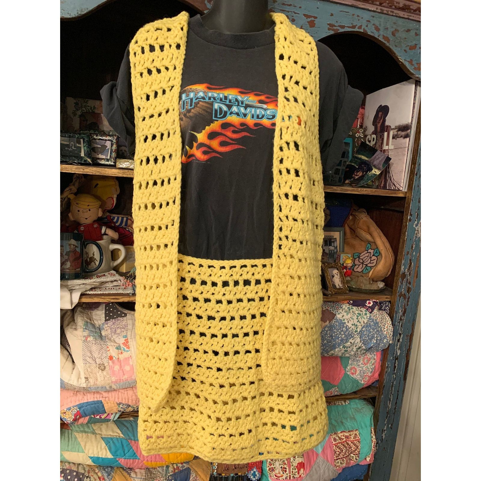 Vintage VINTAGE HANDMADE CROCHET MINISKIRT & VEST SET 60's 70's BOHO Size M / US 6-8 / IT 42-44 - 5 Thumbnail