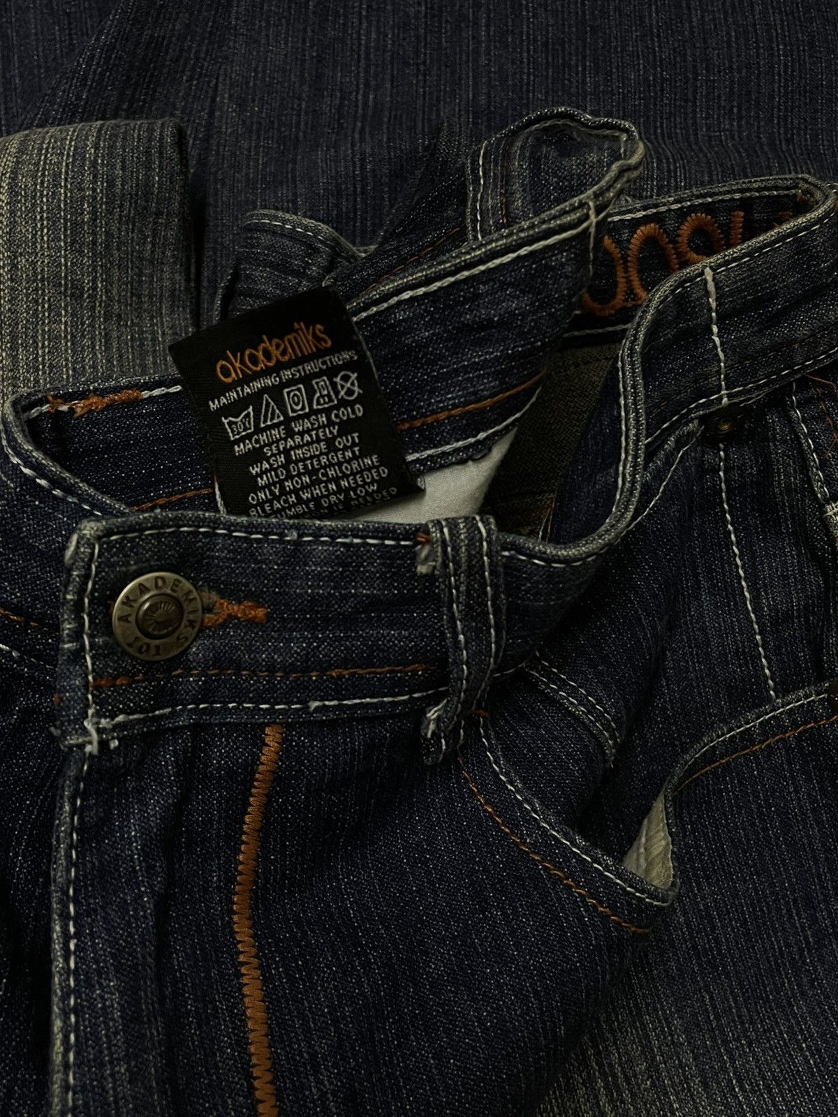 Japanese Brand Vintage Designer 90’s Akcdemiks Art Baggy Streewear Denim Size US 31 - 15 Thumbnail