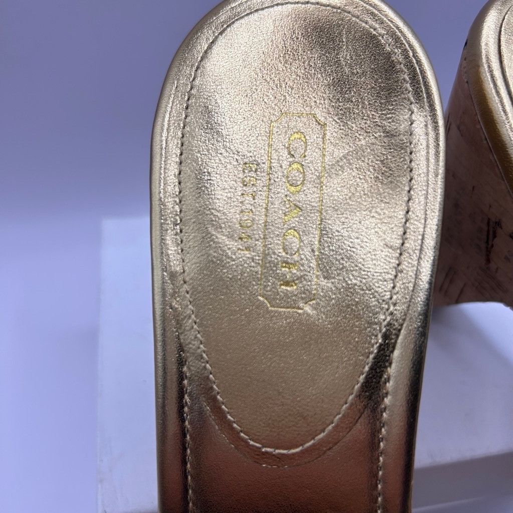 Coach Coach Gold heels NWOB cork 9 Size US 9 / IT 39 - 6 Thumbnail